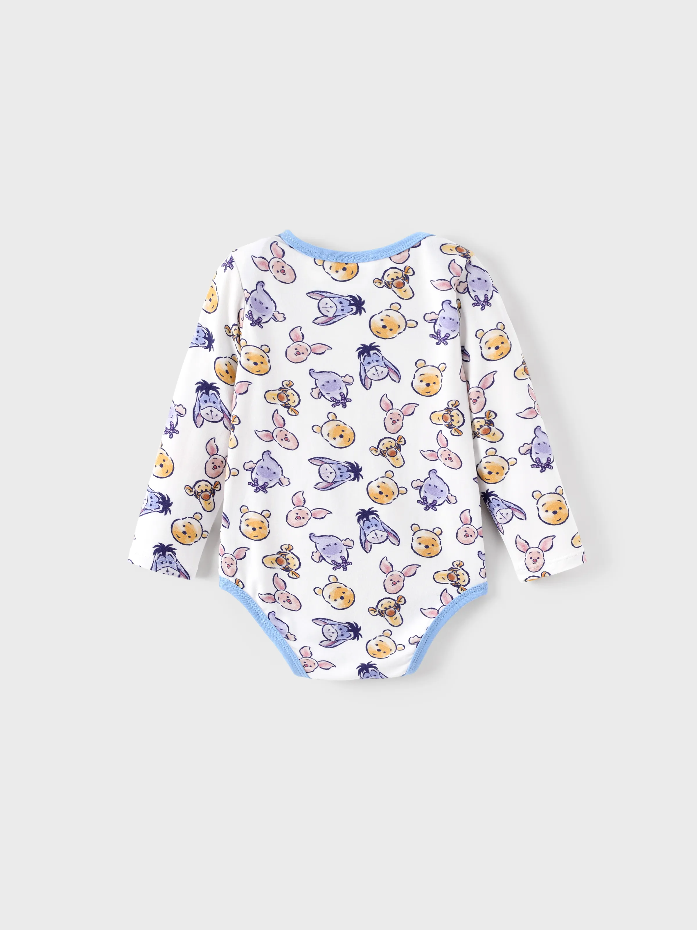 Disney Winnie the Pooh Baby Boy/Girl 2pcs Winnie/Piglet/Eeyore Allover Prints Snap Closure Bodysuit and Pants Sets White - Image 5