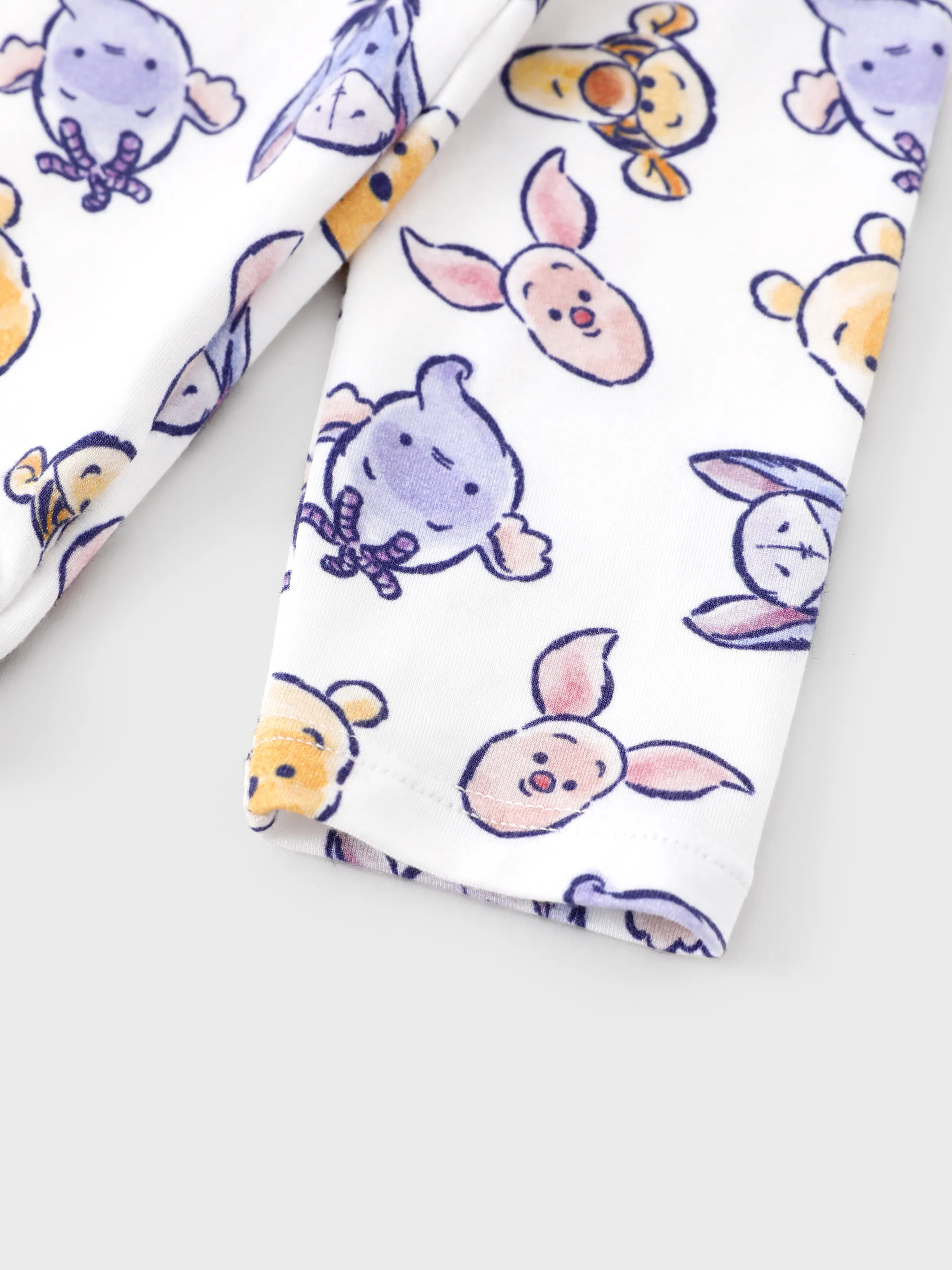 Disney Winnie the Pooh Baby Boy/Girl 2pcs Winnie/Piglet/Eeyore Allover Prints Snap Closure Bodysuit and Pants Sets White - Image 7