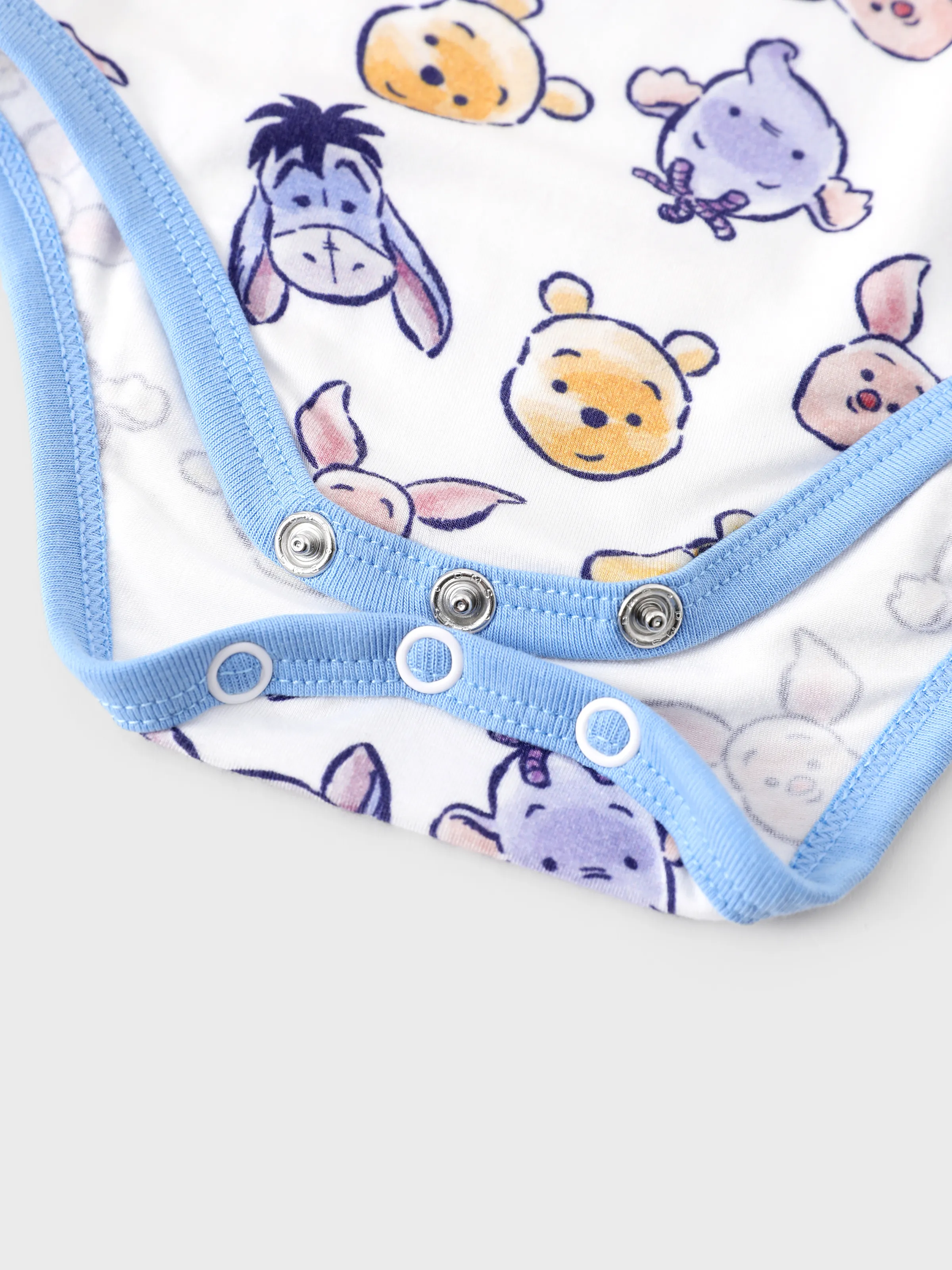 Disney Winnie the Pooh Baby Boy/Girl 2pcs Winnie/Piglet/Eeyore Allover Prints Snap Closure Bodysuit and Pants Sets White - Image 8