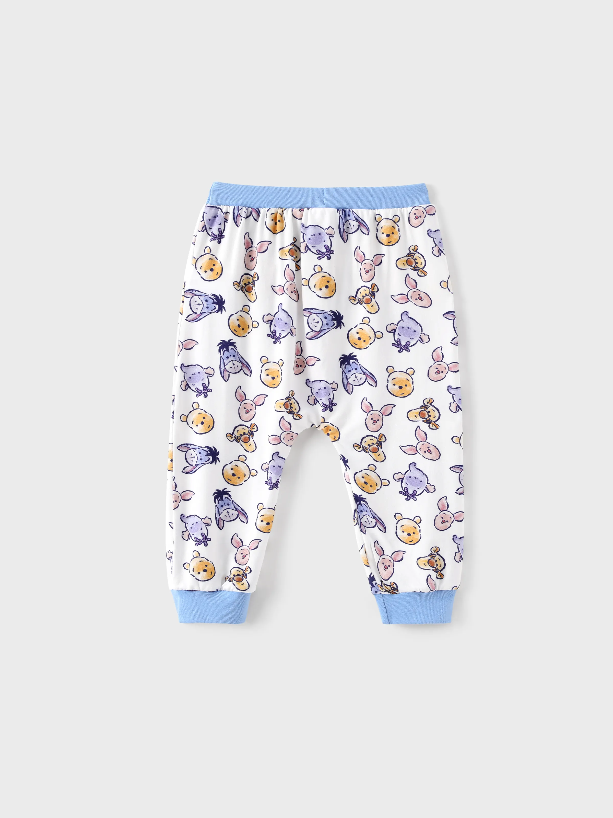 Disney Winnie the Pooh Baby Boy/Girl 2pcs Winnie/Piglet/Eeyore Allover Prints Snap Closure Bodysuit and Pants Sets White - Image 9