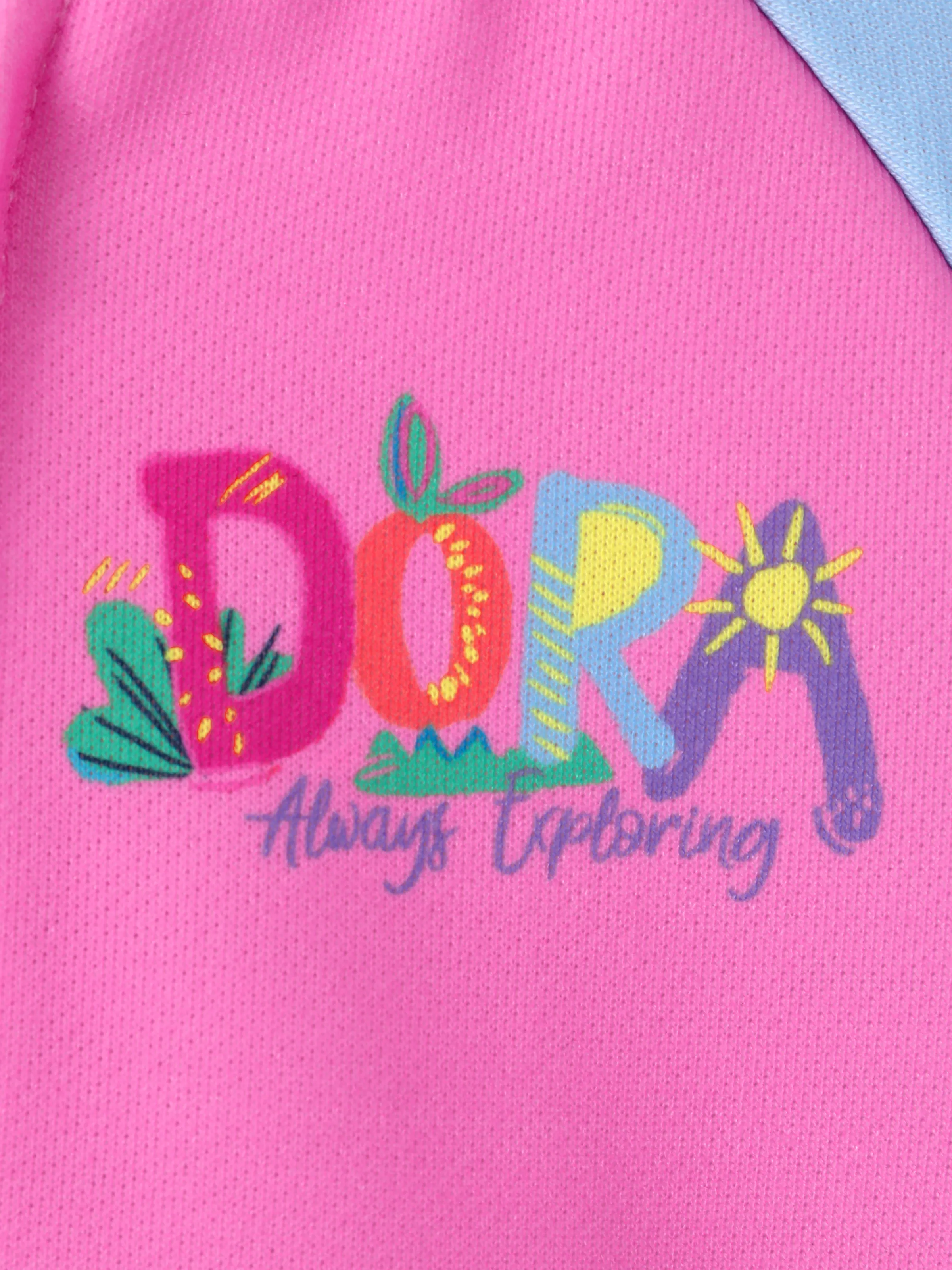 Dora Toddler Girl Knitted Fabric Colorblock Bomber Jacket Hot Pink - Image 4