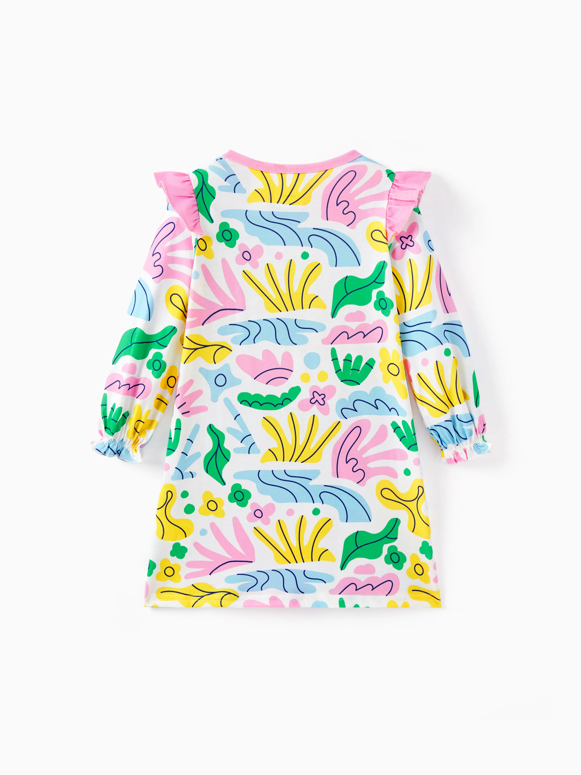 Dora Toddler Girl Ruffle Floral Pajama Dress (Flame Resistant) Multi-color - Image 2