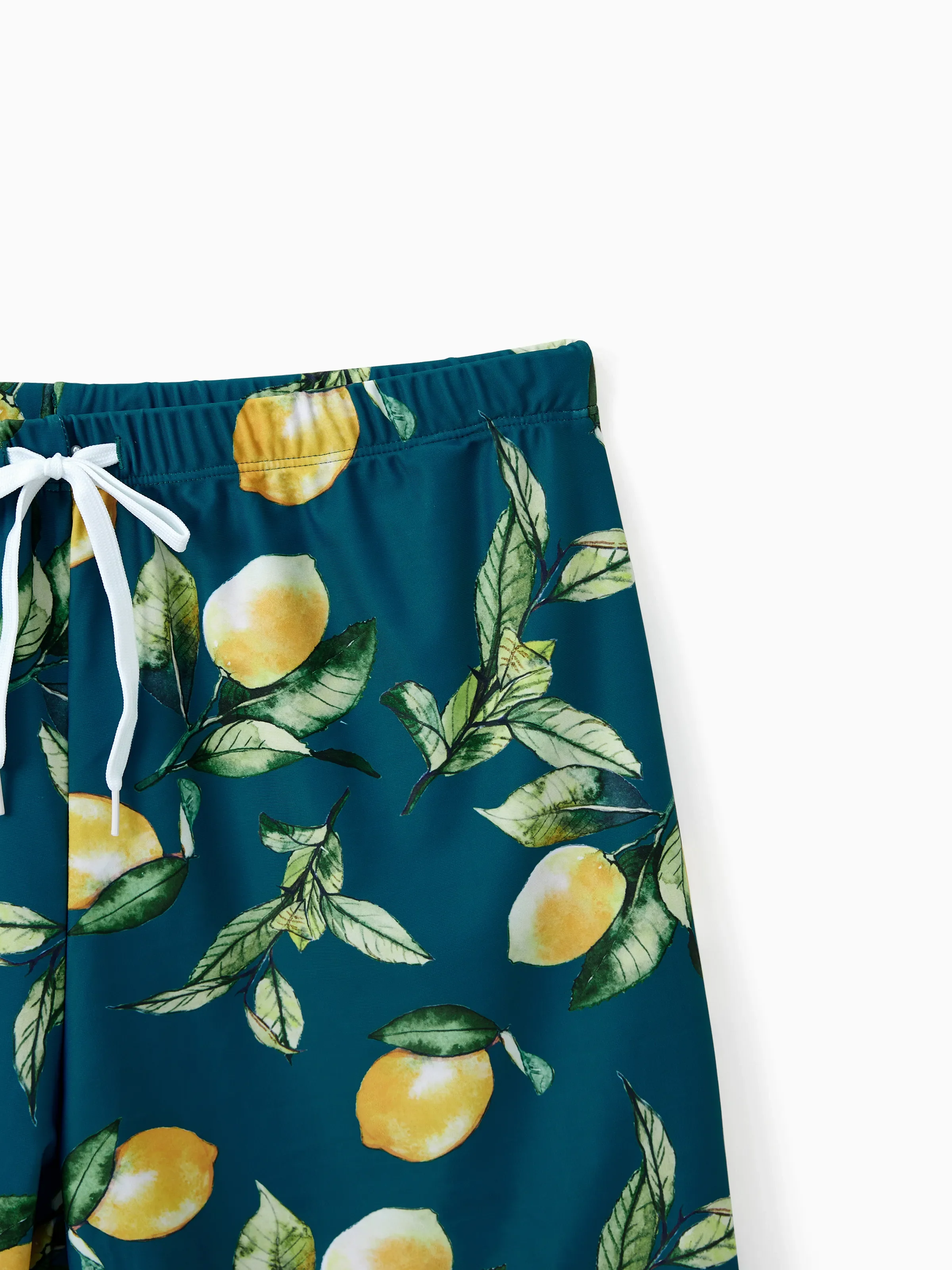 Family Matching Allover Lemon Print and Solid Halter Neck Two-piece Swimsuit or Swim Trunks Shorts Multi-color - Image 19