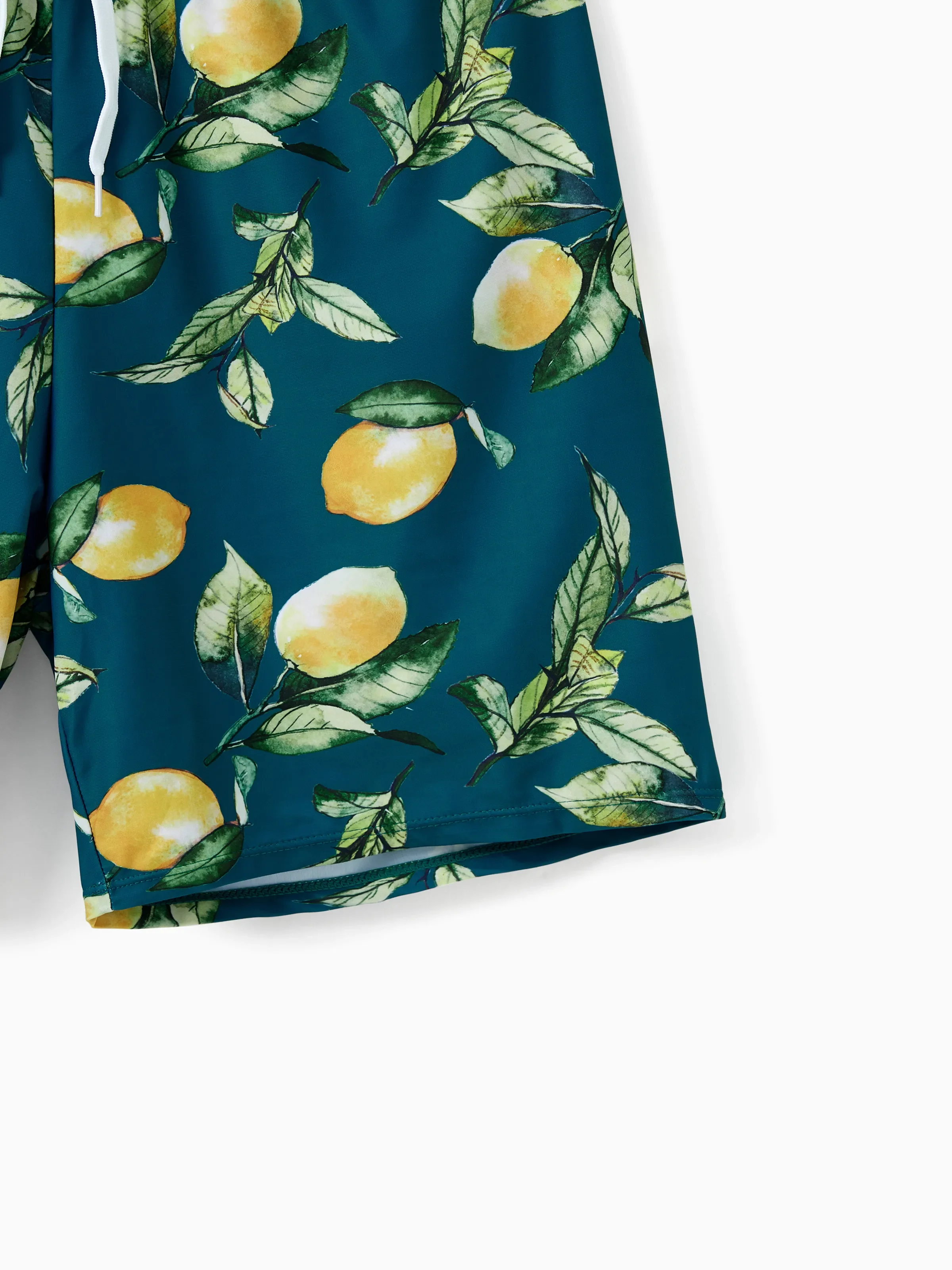 Family Matching Allover Lemon Print and Solid Halter Neck Two-piece Swimsuit or Swim Trunks Shorts Multi-color - Image 20