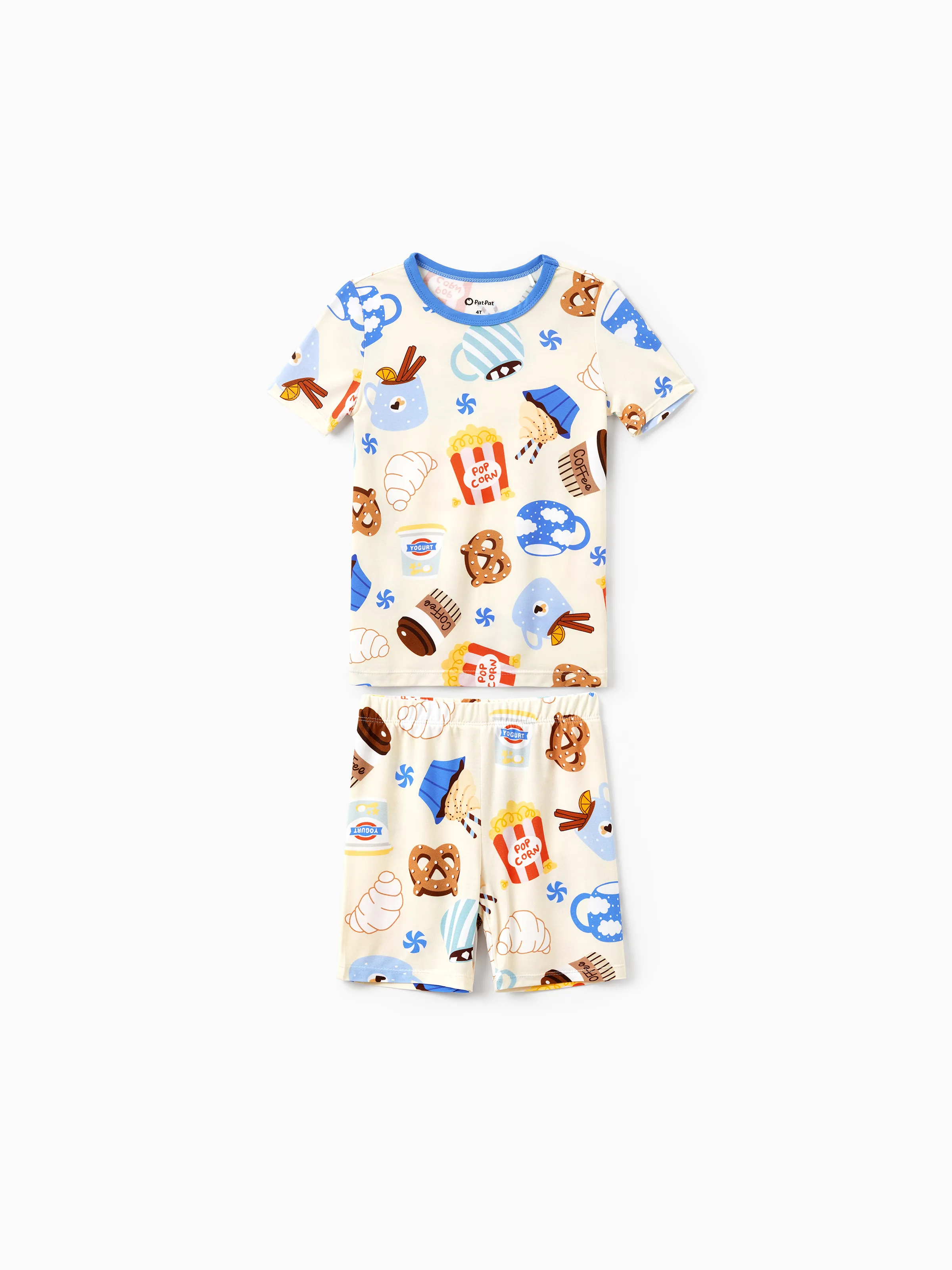Family Matching Bamboo Pajamas Buttery Soft Bamboo Viscose PJs for Men Women Kids Toddler Baby, Cozy Dessert Print Short-sleeve Sleepwear Blue - Image 12