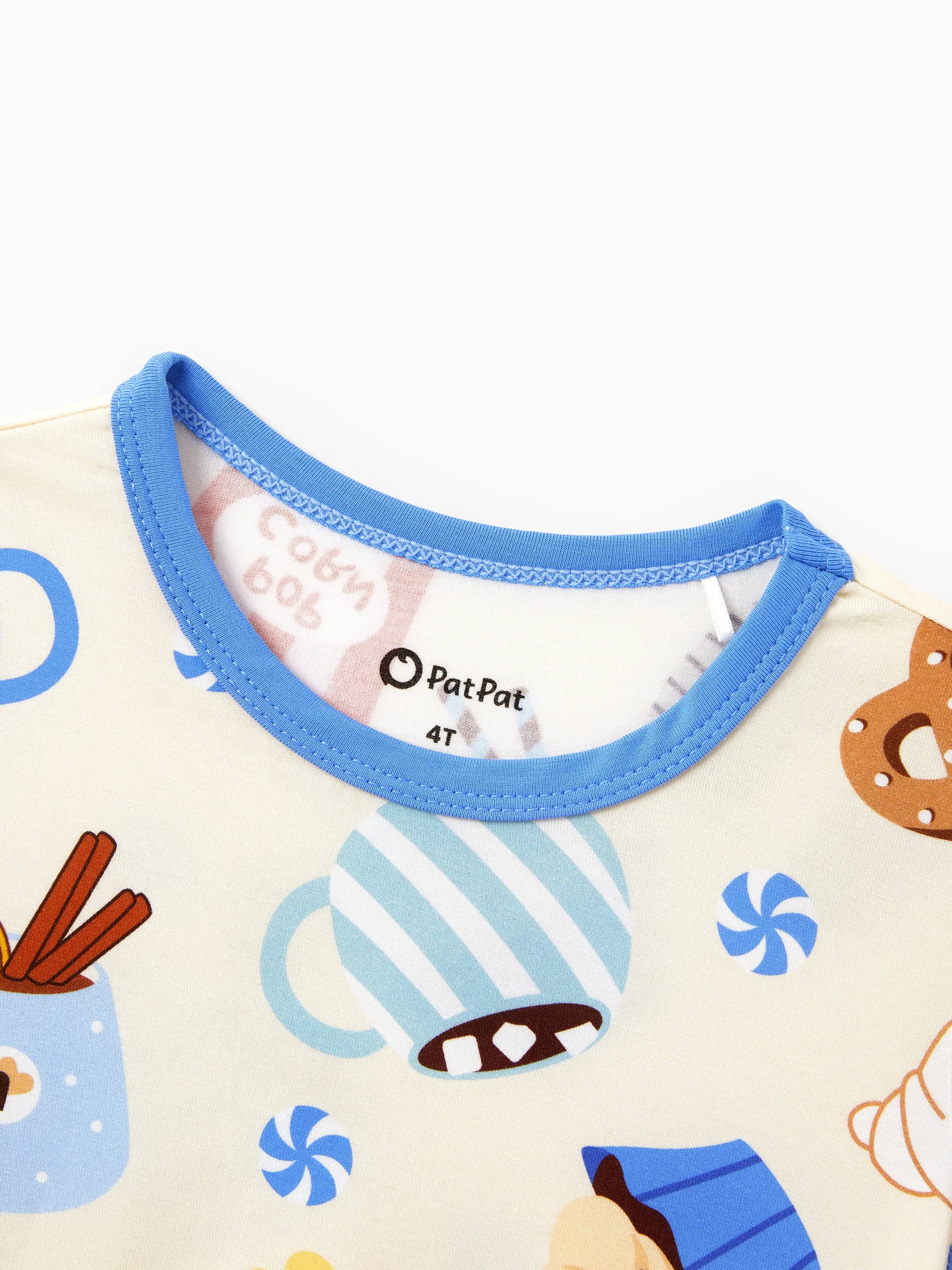 Family Matching Bamboo Pajamas Buttery Soft Bamboo Viscose PJs for Men Women Kids Toddler Baby, Cozy Dessert Print Short-sleeve Sleepwear Blue - Image 14