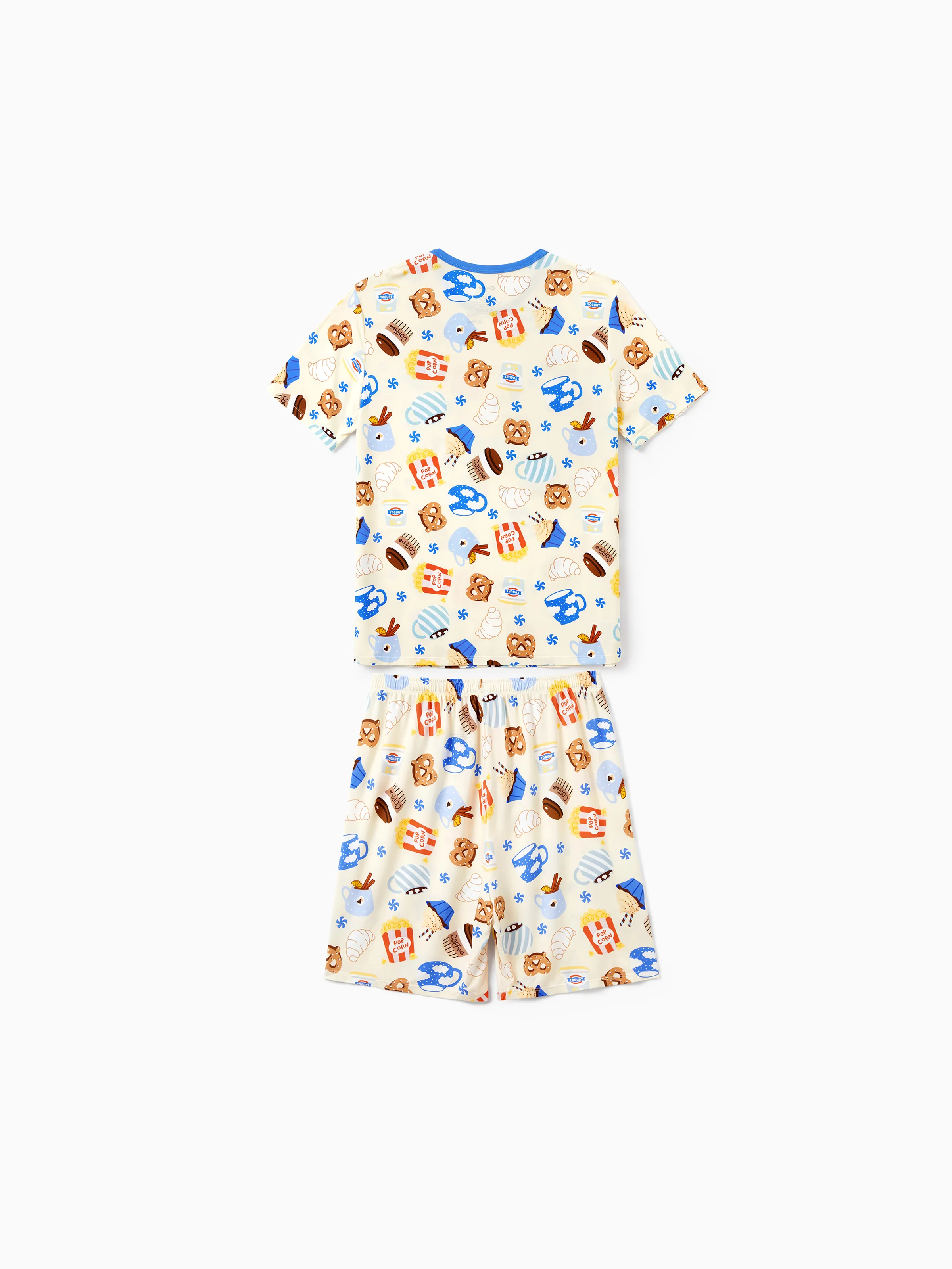 Family Matching Bamboo Pajamas Buttery Soft Bamboo Viscose PJs for Men Women Kids Toddler Baby, Cozy Dessert Print Short-sleeve Sleepwear Blue - Image 27