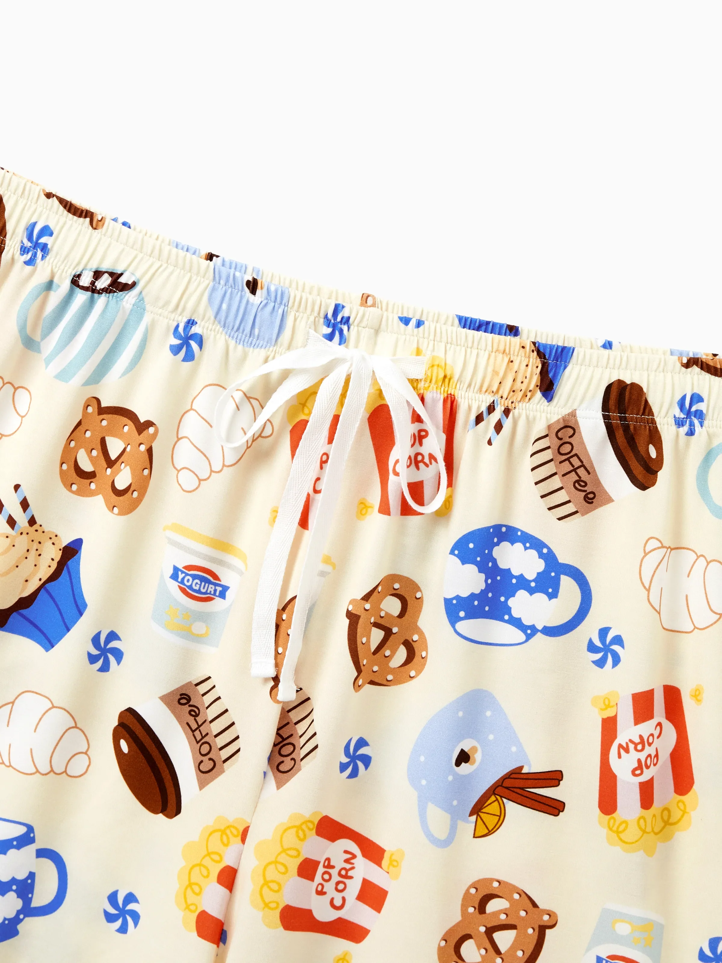 Family Matching Bamboo Pajamas Buttery Soft Bamboo Viscose PJs for Men Women Kids Toddler Baby, Cozy Dessert Print Short-sleeve Sleepwear Blue - Image 29
