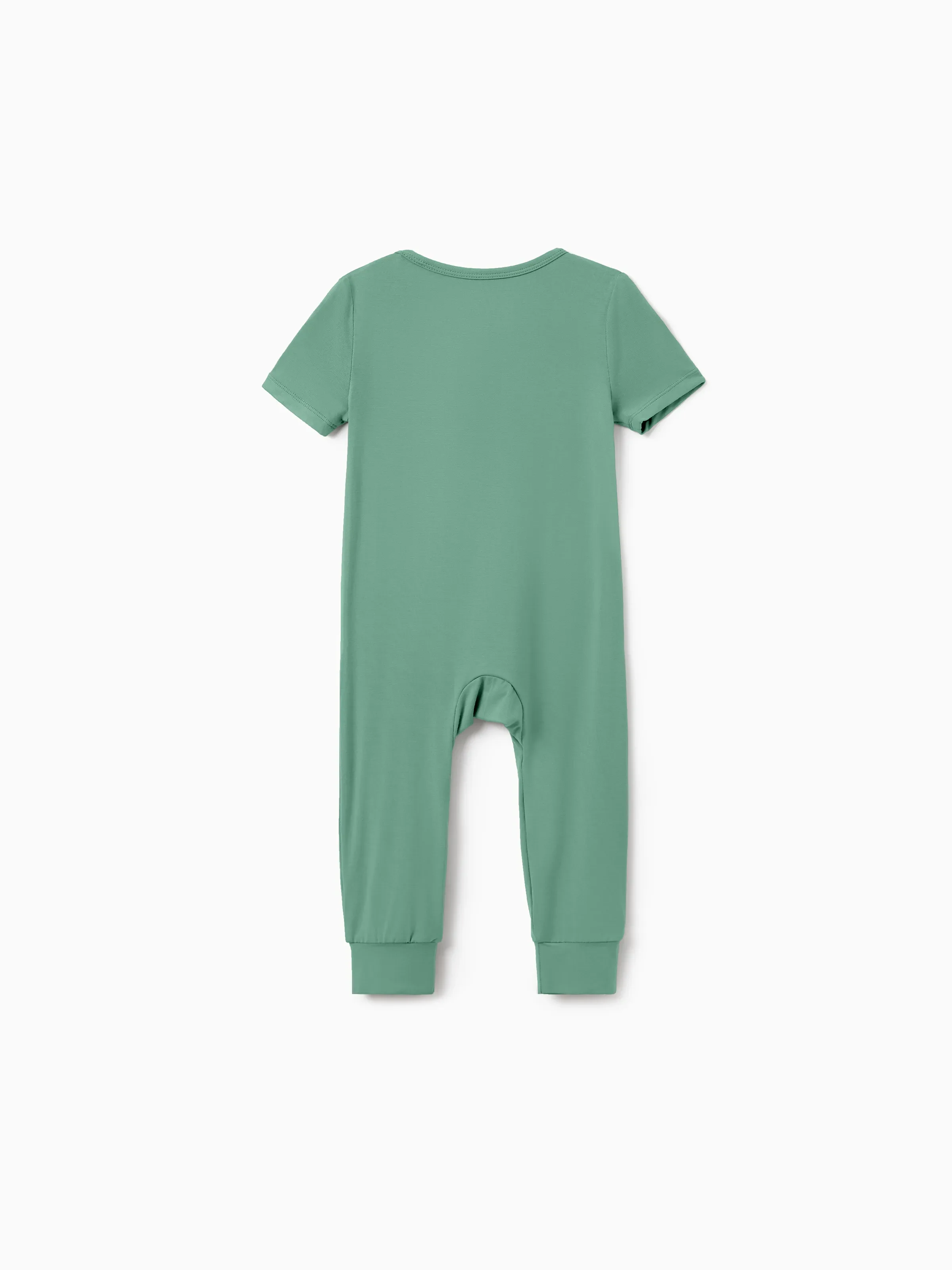 Family Matching Bamboo Pajamas Buttery Soft Bamboo Viscose PJs for Men Women Kids Toddler Baby, Solid Color Short Sleeve Shirt & Shorts Sleepwear Green - Image 13