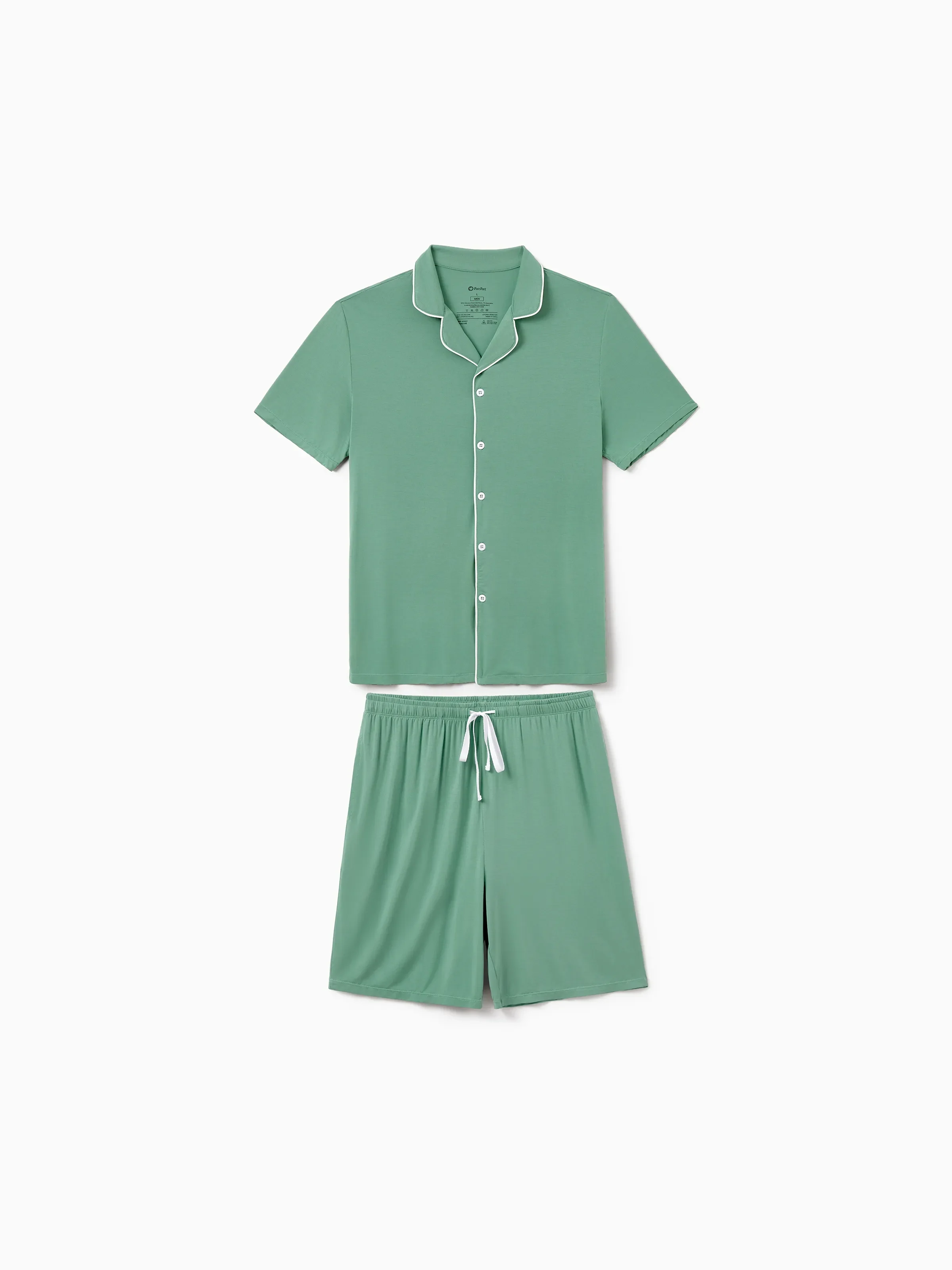 Family Matching Bamboo Pajamas Buttery Soft Bamboo Viscose PJs for Men Women Kids Toddler Baby, Solid Color Short Sleeve Shirt & Shorts Sleepwear Green - Image 17