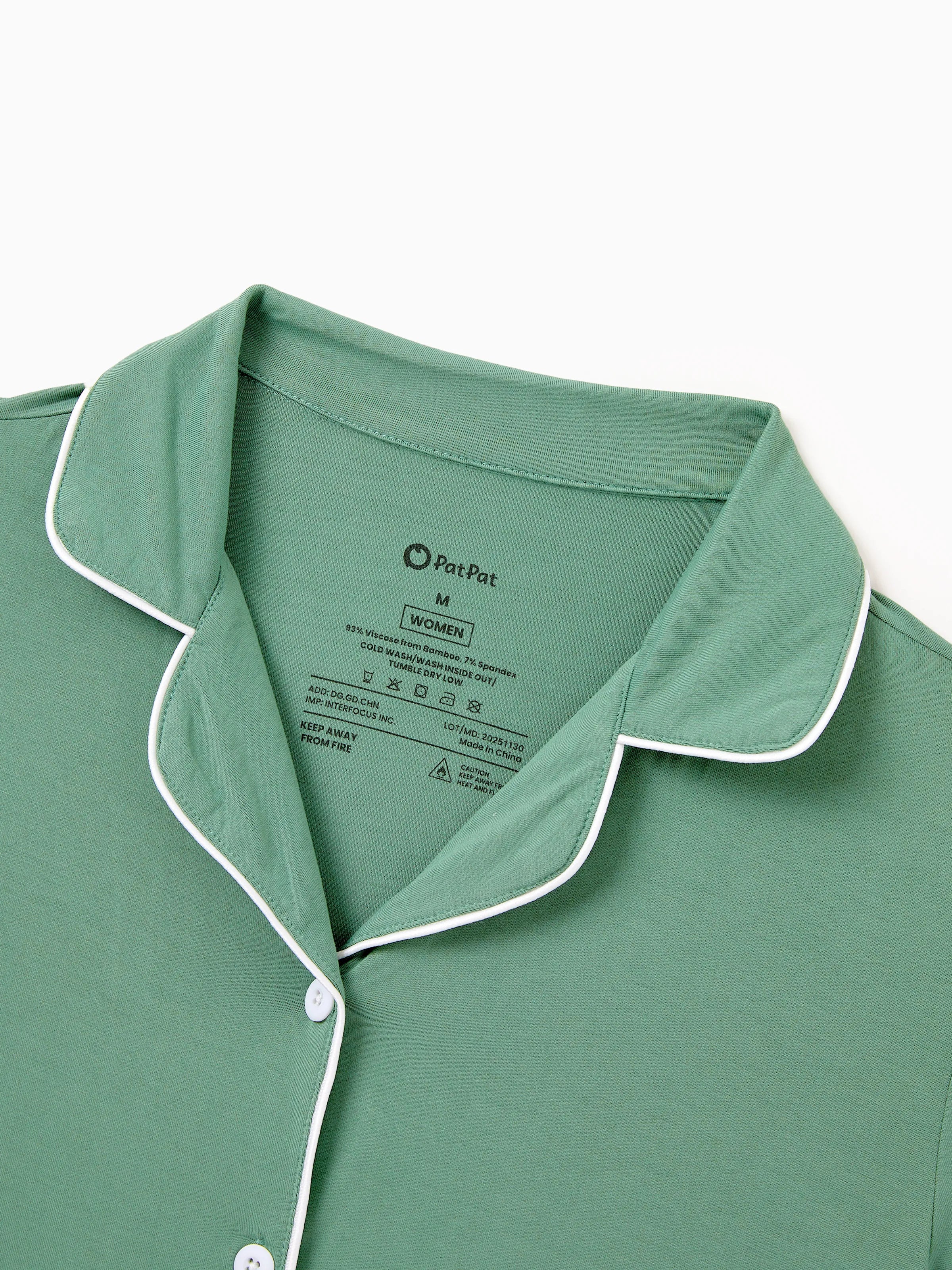Family Matching Bamboo Pajamas Buttery Soft Bamboo Viscose PJs for Men Women Kids Toddler Baby, Solid Color Short Sleeve Shirt & Shorts Sleepwear Green - Image 4