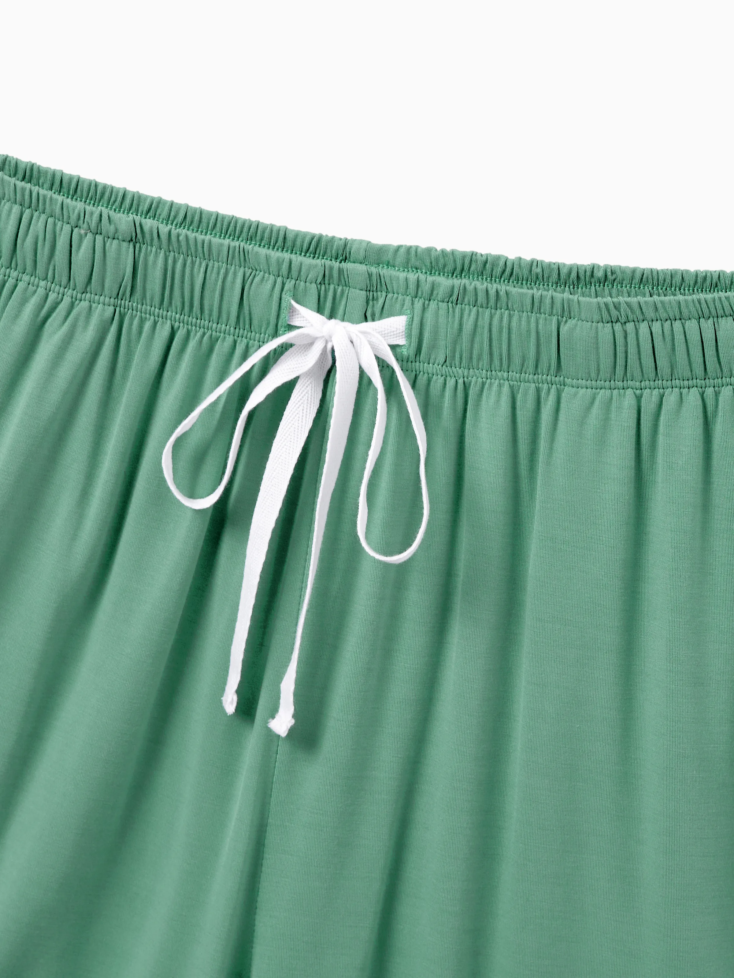 Family Matching Bamboo Pajamas Buttery Soft Bamboo Viscose PJs for Men Women Kids Toddler Baby, Solid Color Short Sleeve Shirt & Shorts Sleepwear Green - Image 5