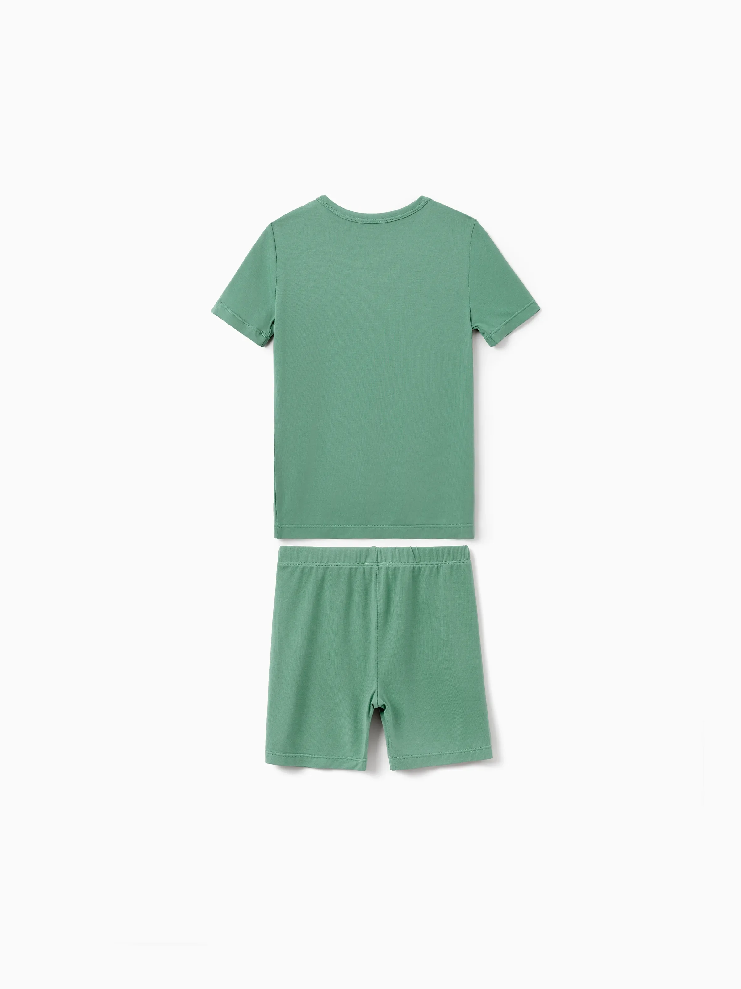 Family Matching Bamboo Pajamas Buttery Soft Bamboo Viscose PJs for Men Women Kids Toddler Baby, Solid Color Short Sleeve Shirt & Shorts Sleepwear Green - Image 8