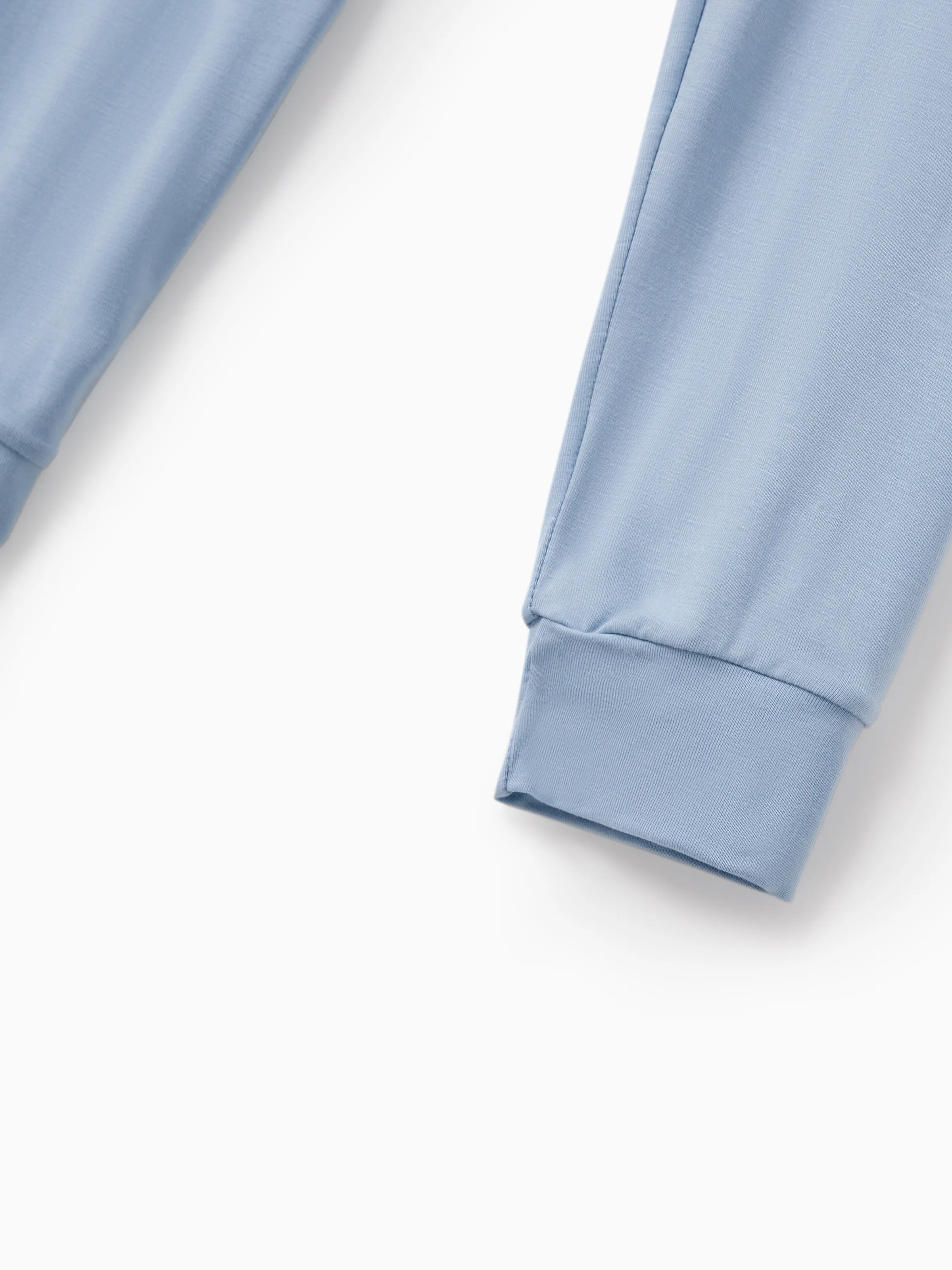 Family Matching Bamboo Pajamas Soft Bamboo Viscose PJs for Men Women Kids Toddler Baby, Classic Blue Short-sleeve Sleepwear with Button-Down Shirt and Pants Blue grey - Image 11