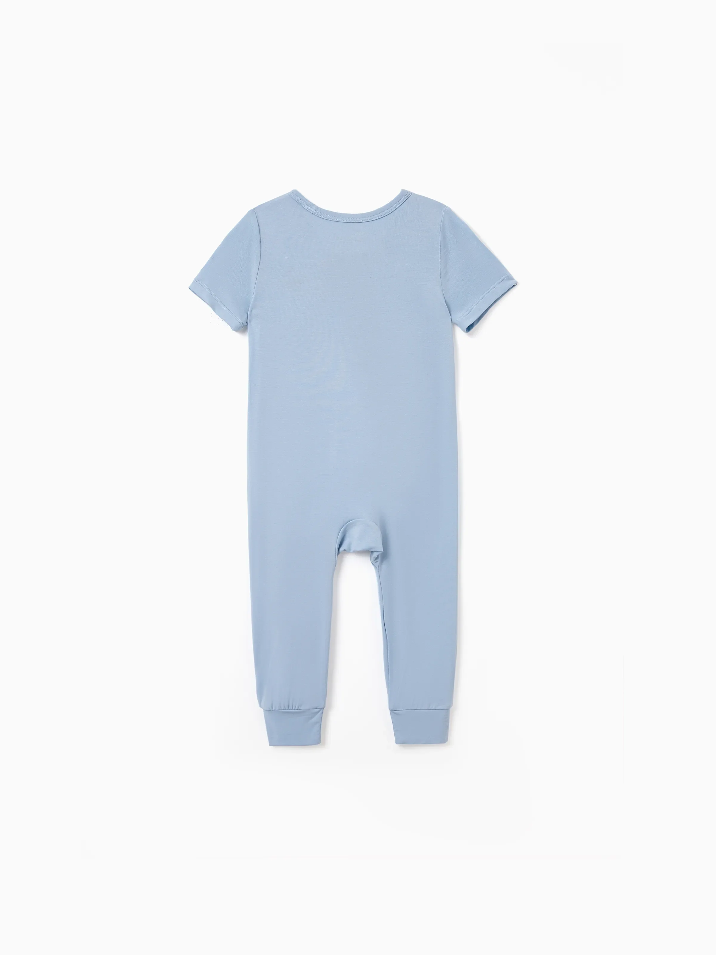 Family Matching Bamboo Pajamas Soft Bamboo Viscose PJs for Men Women Kids Toddler Baby, Classic Blue Short-sleeve Sleepwear with Button-Down Shirt and Pants Blue grey - Image 13