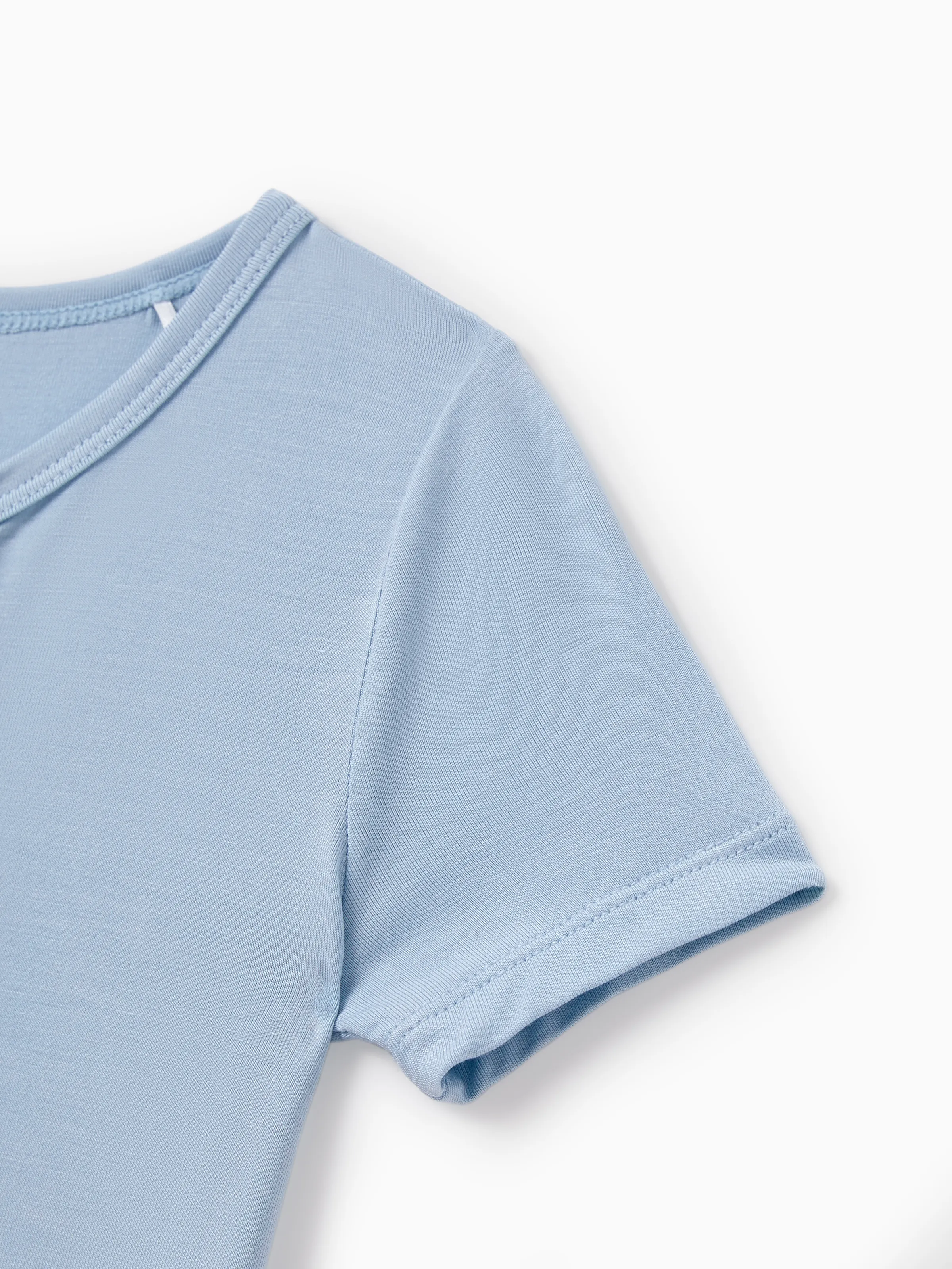 Family Matching Bamboo Pajamas Soft Bamboo Viscose PJs for Men Women Kids Toddler Baby, Classic Blue Short-sleeve Sleepwear with Button-Down Shirt and Pants Blue grey - Image 15