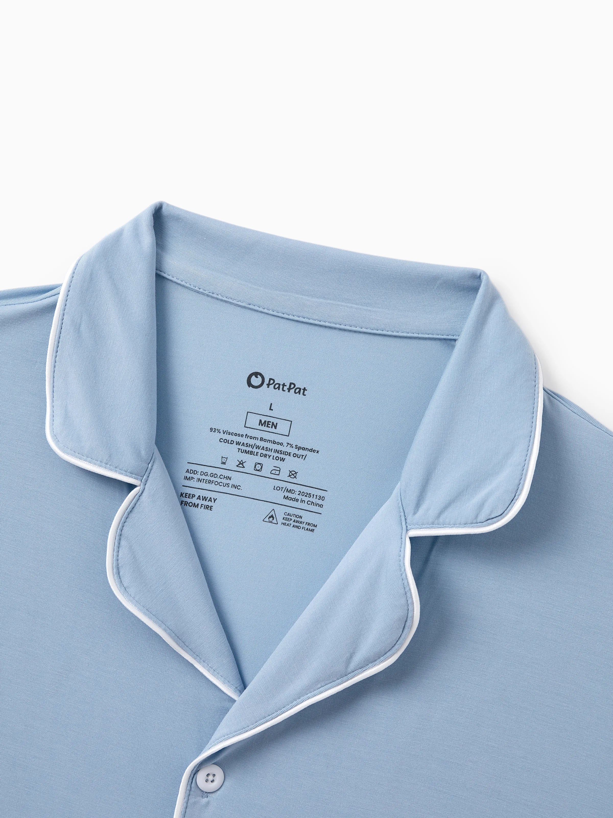 Family Matching Bamboo Pajamas Soft Bamboo Viscose PJs for Men Women Kids Toddler Baby, Classic Blue Short-sleeve Sleepwear with Button-Down Shirt and Pants Blue grey - Image 19