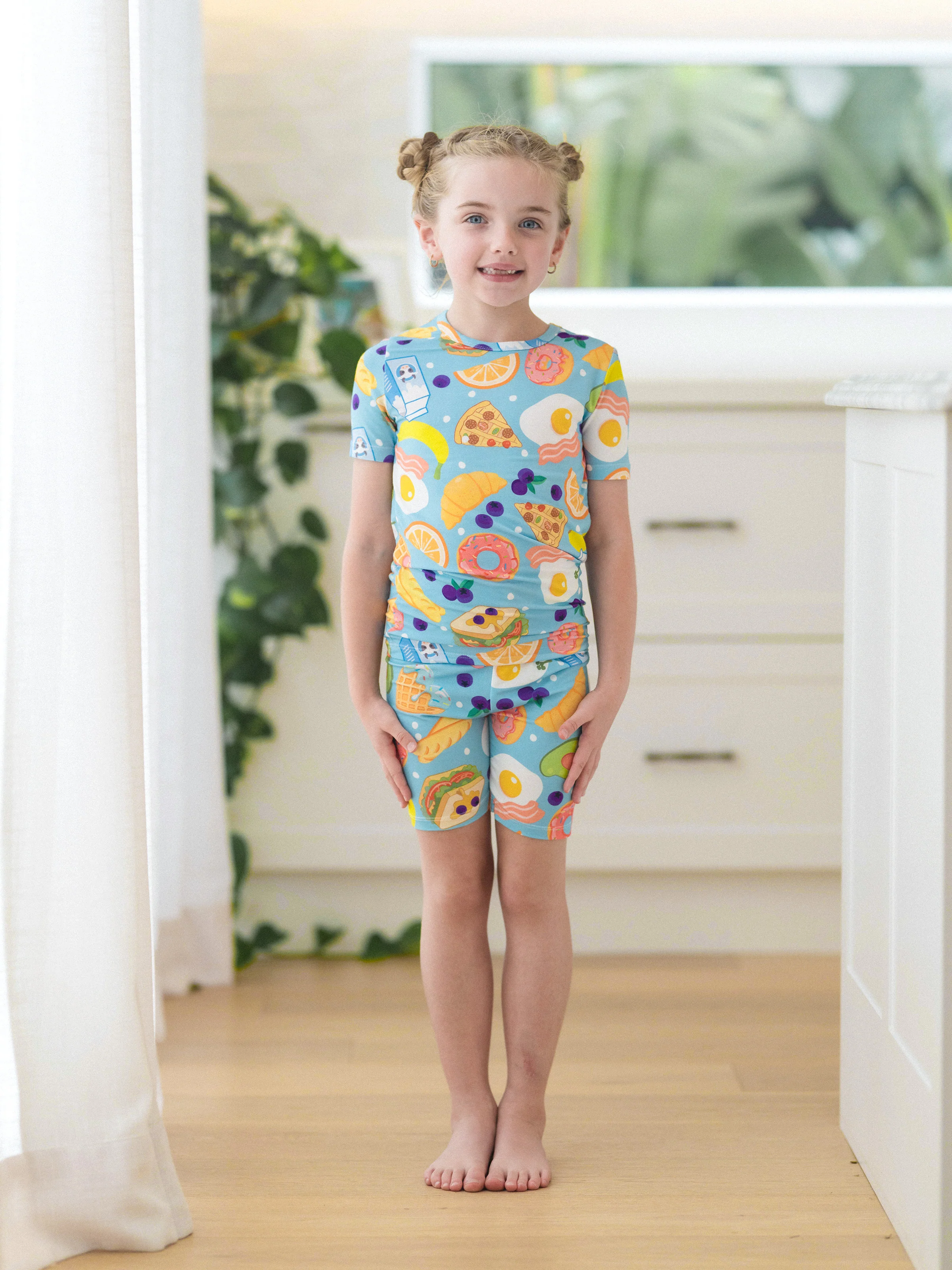 Family Matching Bamboo Pajamas Soft Bamboo Viscose PJs for Men Women Kids Toddler, Fun Food & Fruit Print Short-sleeve Sleepwear Blue - Image 22