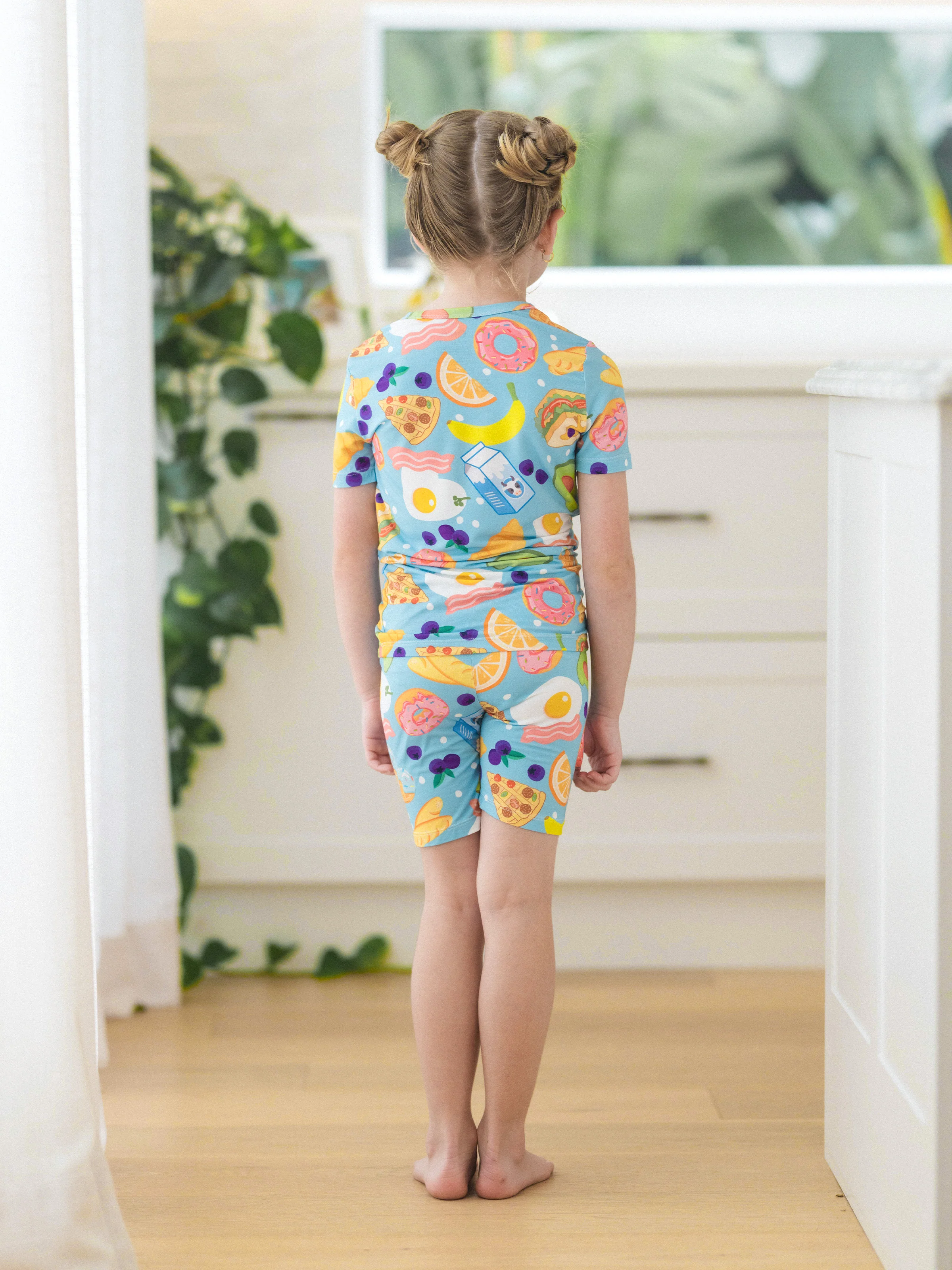 Family Matching Bamboo Pajamas Soft Bamboo Viscose PJs for Men Women Kids Toddler, Fun Food & Fruit Print Short-sleeve Sleepwear Blue - Image 23