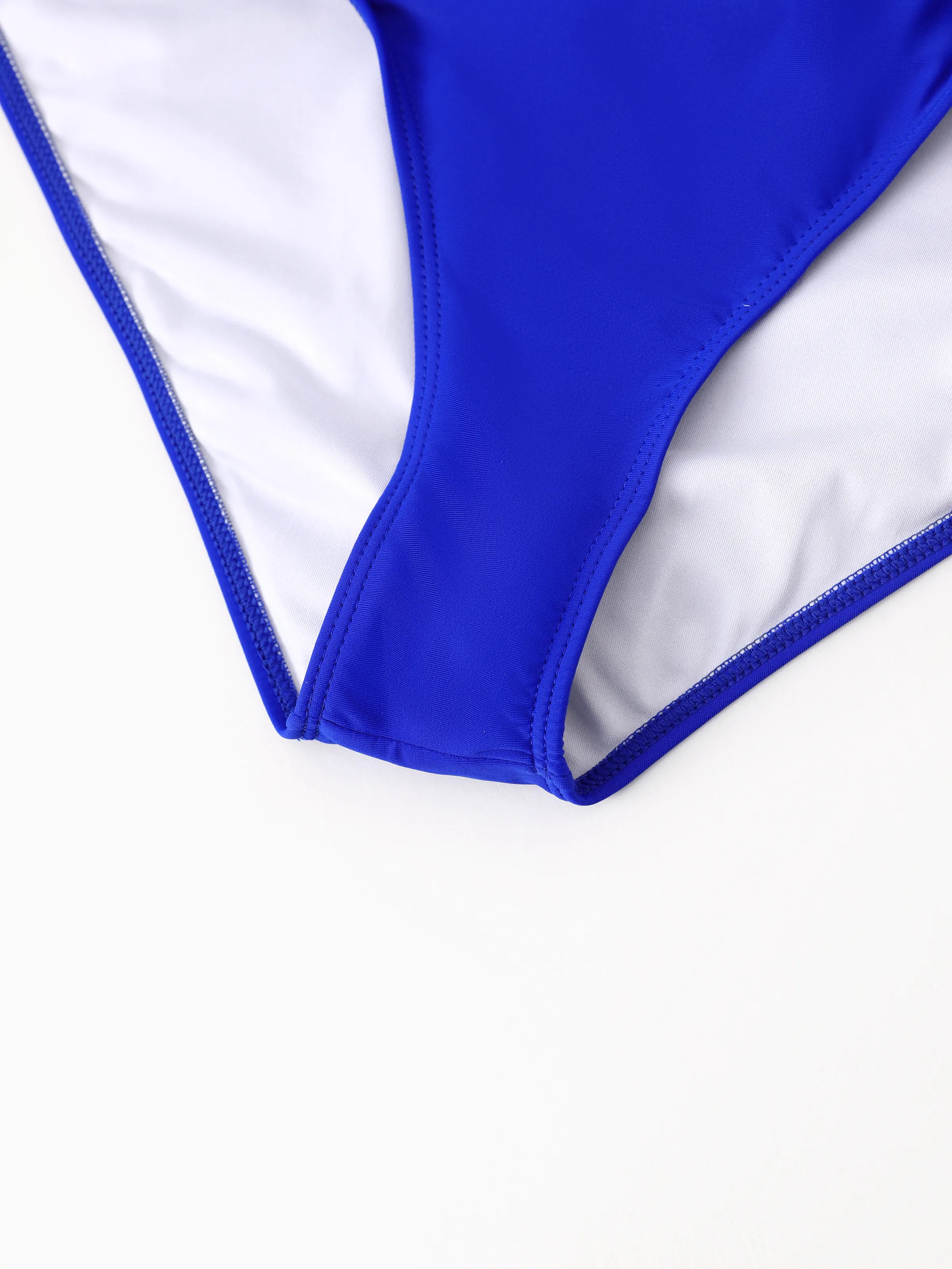 Family Matching Blue Drawstring Swim Trunks or Blue One-Piece Strap Swimsuit
 Blue - Image 6