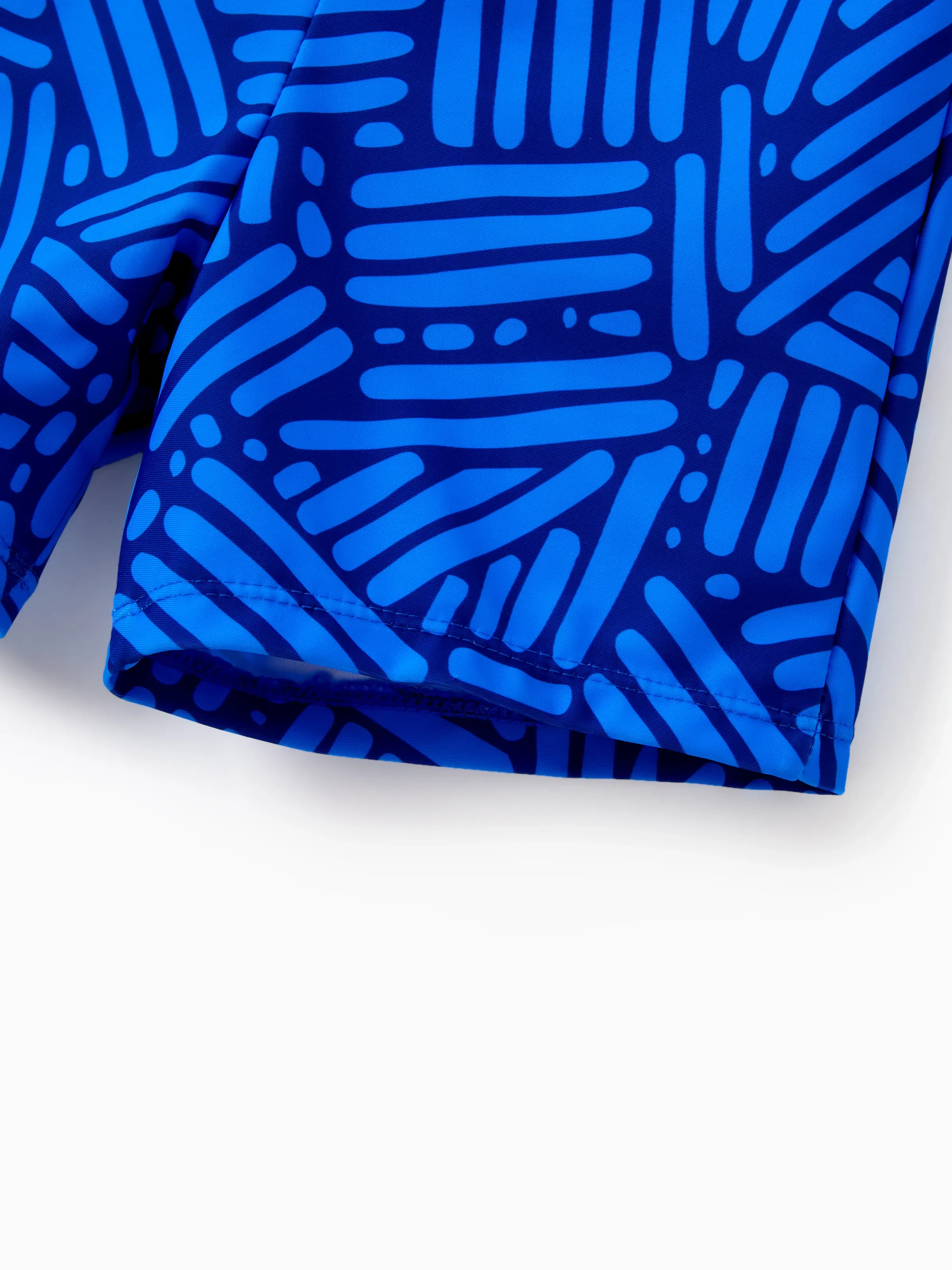 Family Matching Blue Ruffle One-piece Swimsuit or Swim Trunks Blue - Image 15