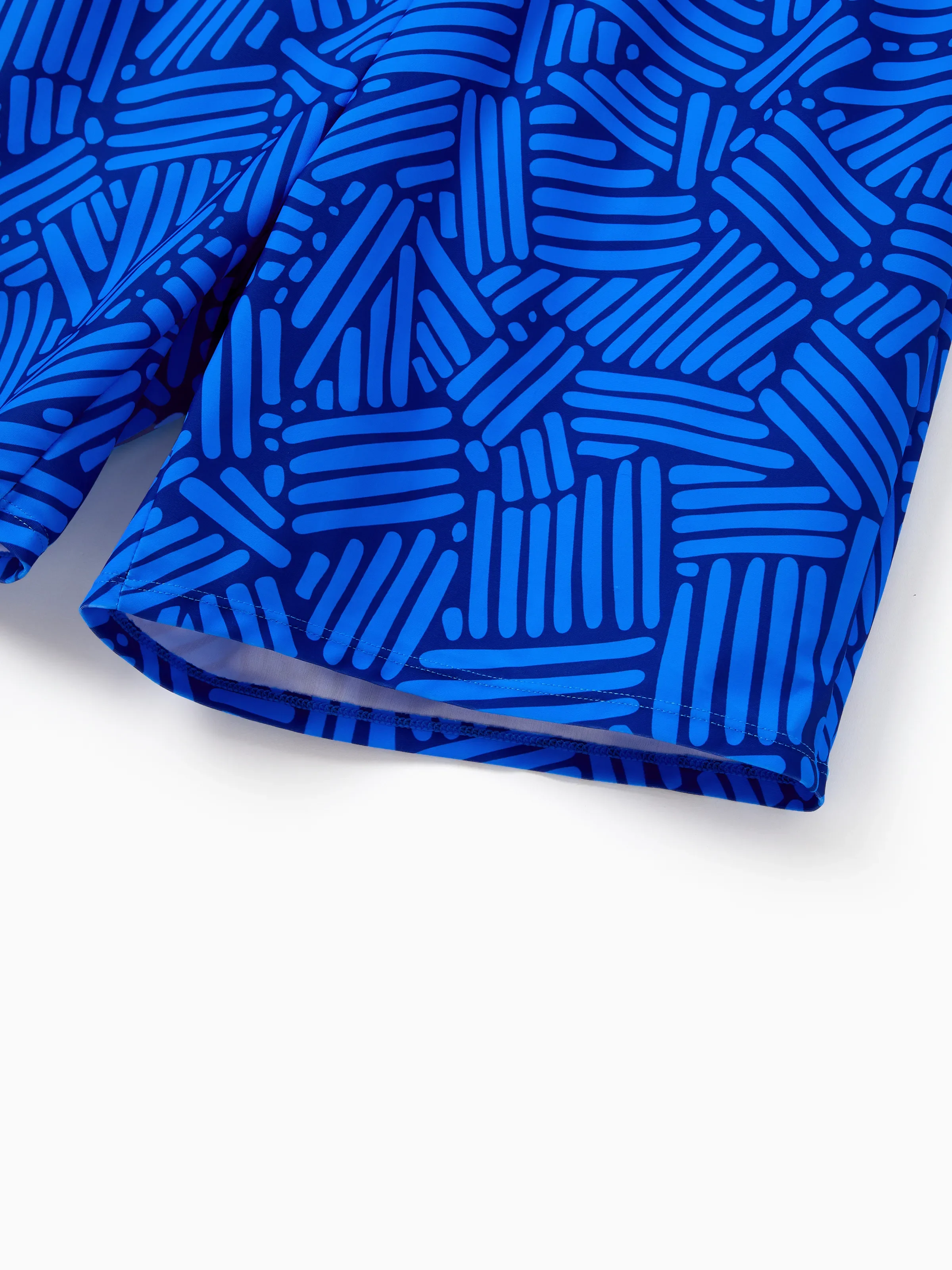 Family Matching Blue Ruffle One-piece Swimsuit or Swim Trunks Blue - Image 19