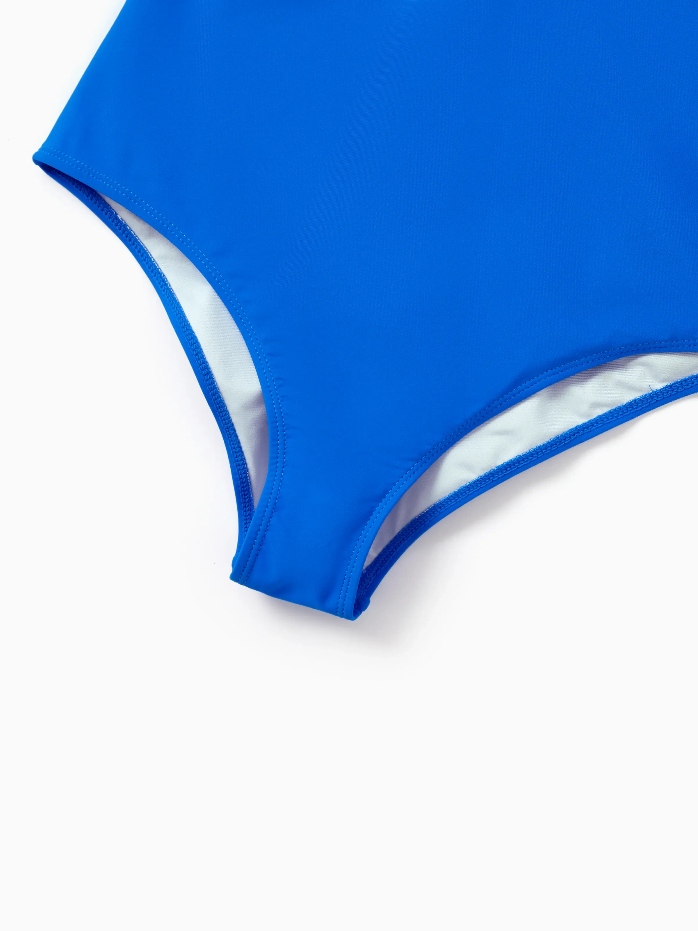 Family Matching Blue Ruffle One-piece Swimsuit or Swim Trunks Blue - Image 6