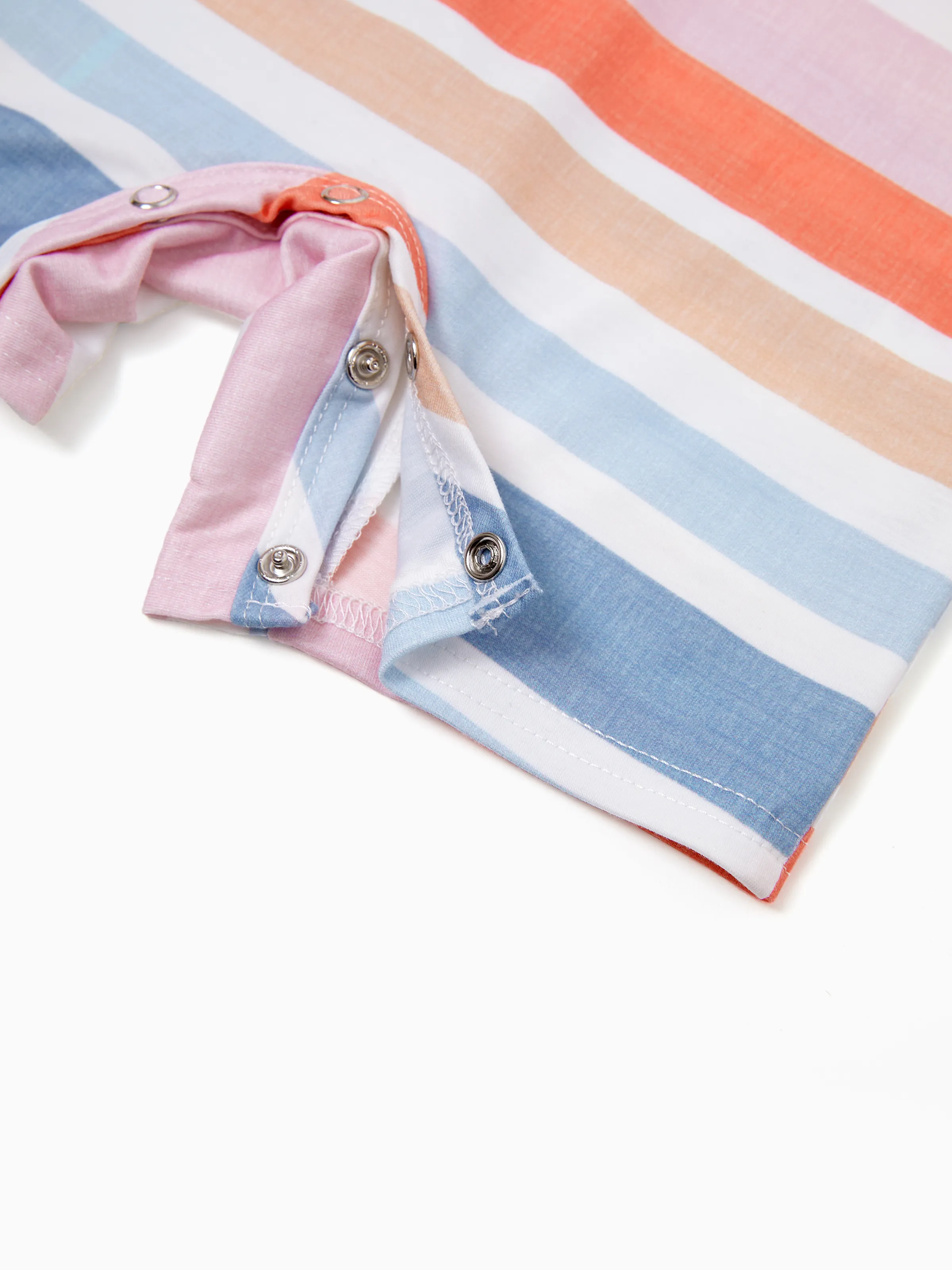 Family Matching Blue Short-sleeve Tee or Colorful Stripe Camisole Dress Multi-color - Image 11