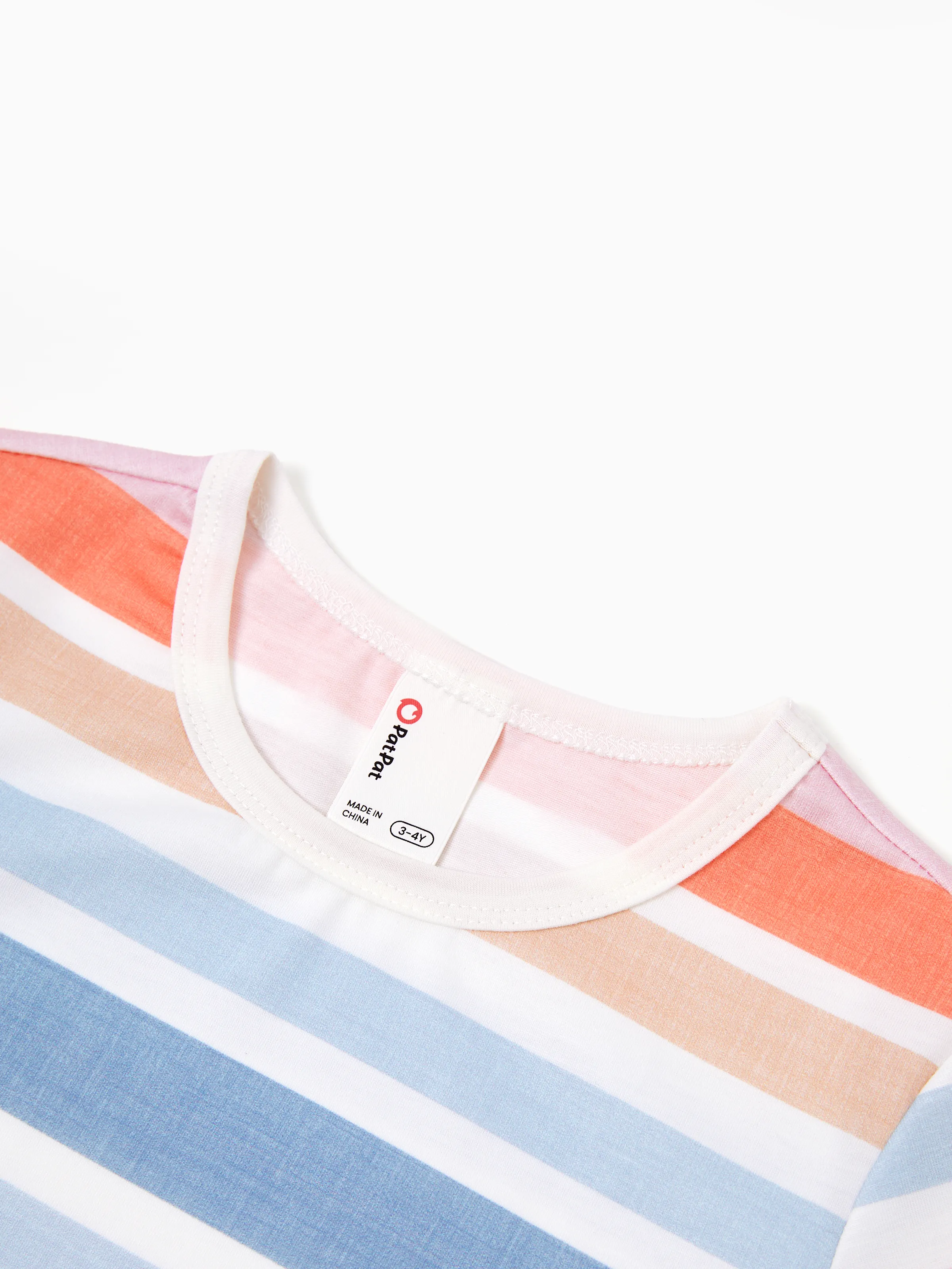 Family Matching Blue Short-sleeve Tee or Colorful Stripe Camisole Dress Multi-color - Image 14