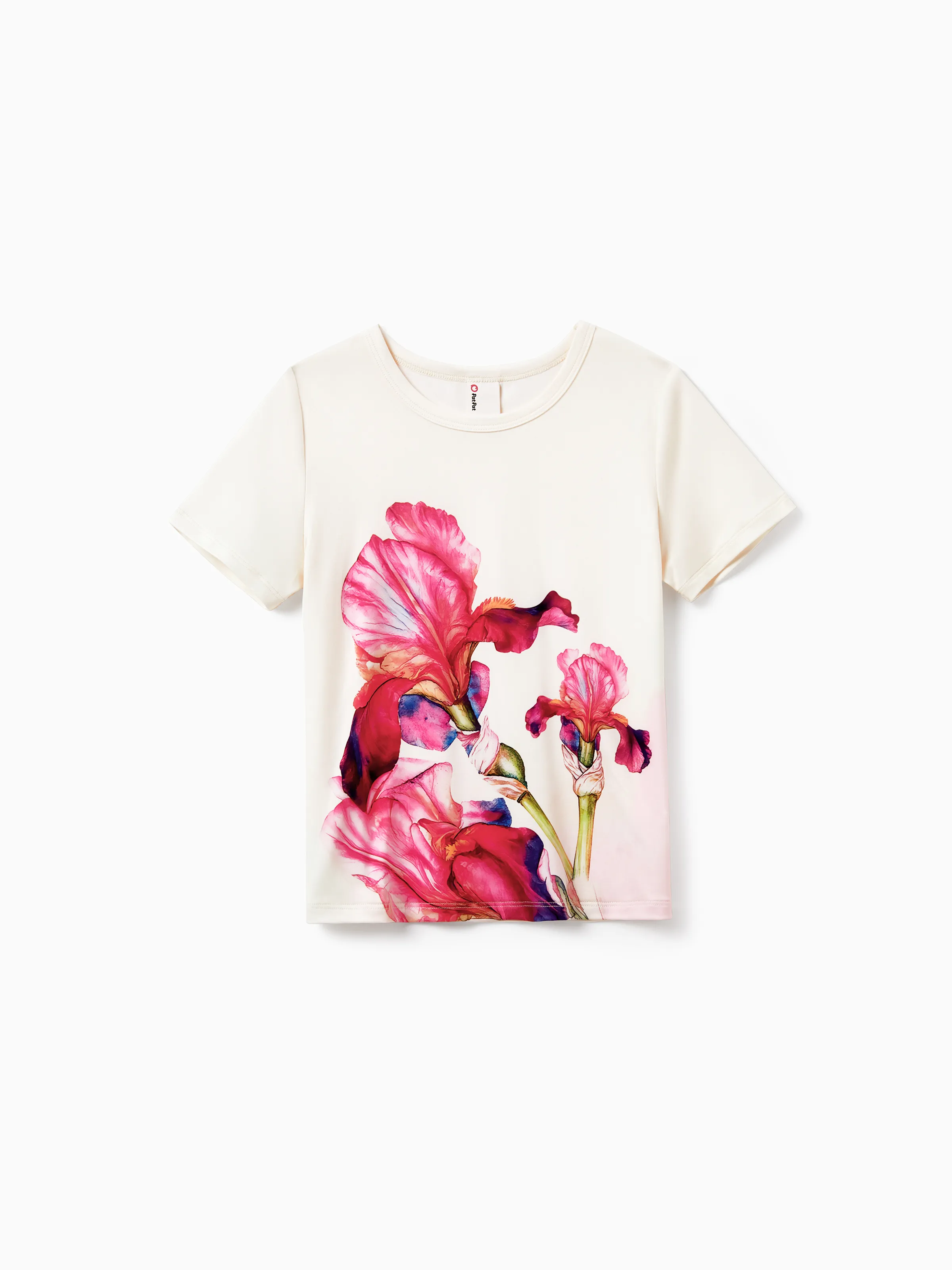 Family Matching Casual Outfit Floral Print T-shirt or Halter Dress Summer Set for Vacation  Apricot - Image 23