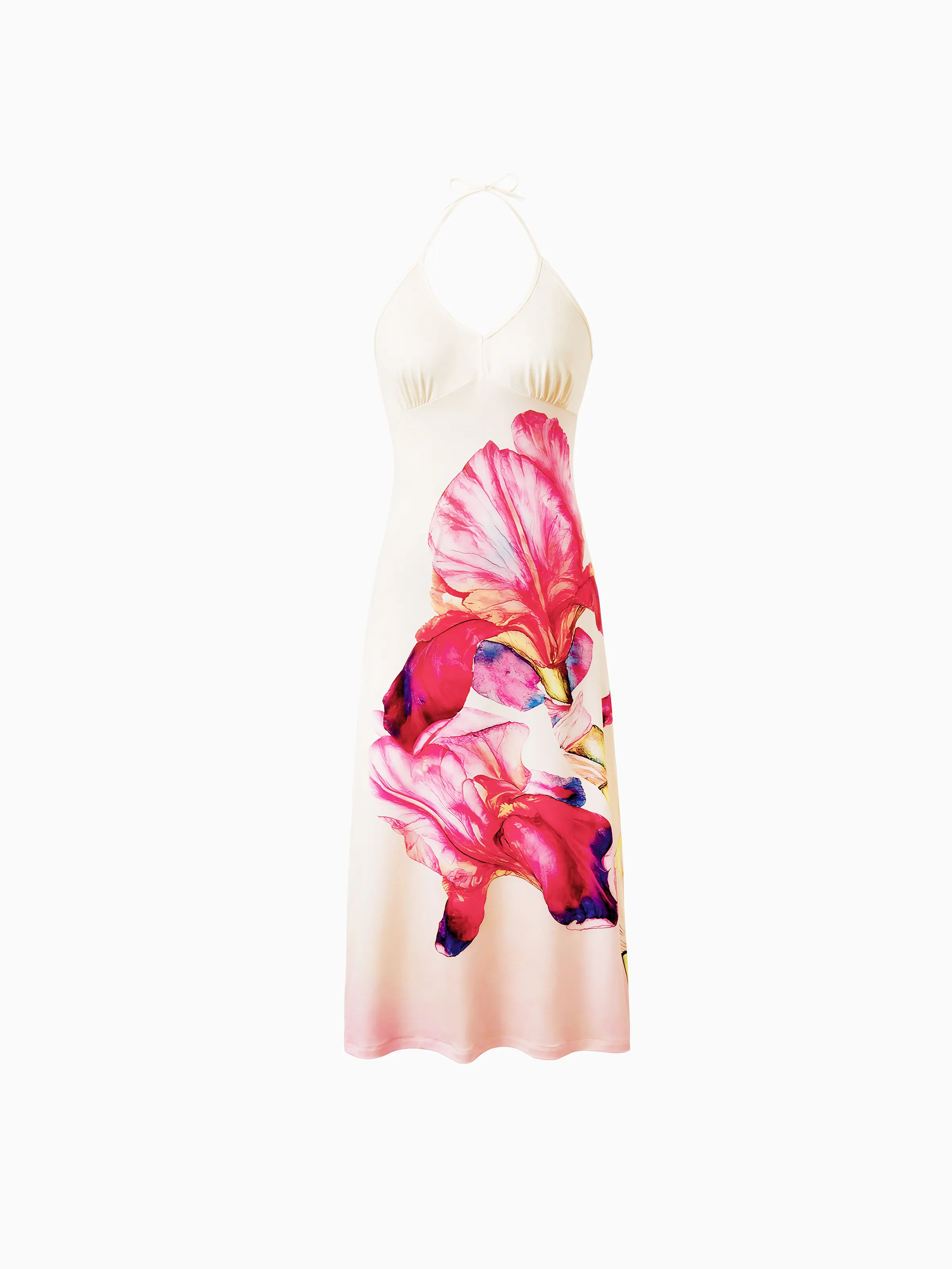 Family Matching Casual Outfit Floral Print T-shirt or Halter Dress Summer Set for Vacation  Apricot - Image 5