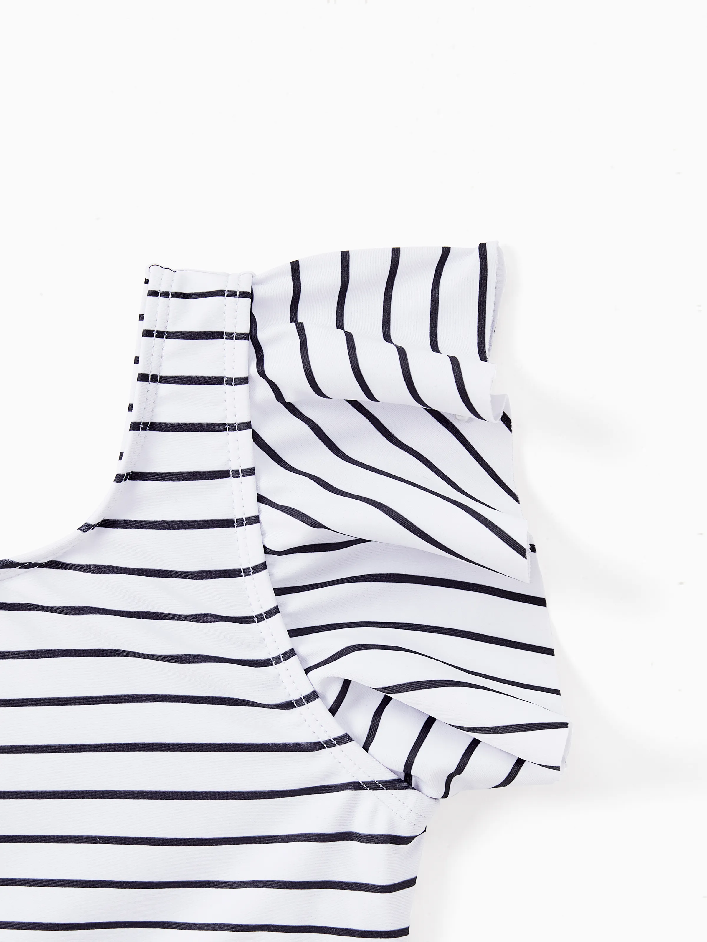 Family Matching Color Block Drawstring Swim Trunks or Stripe Cross Front Two-Piece Swimsuit (Quick-Dry) Green - Image 11