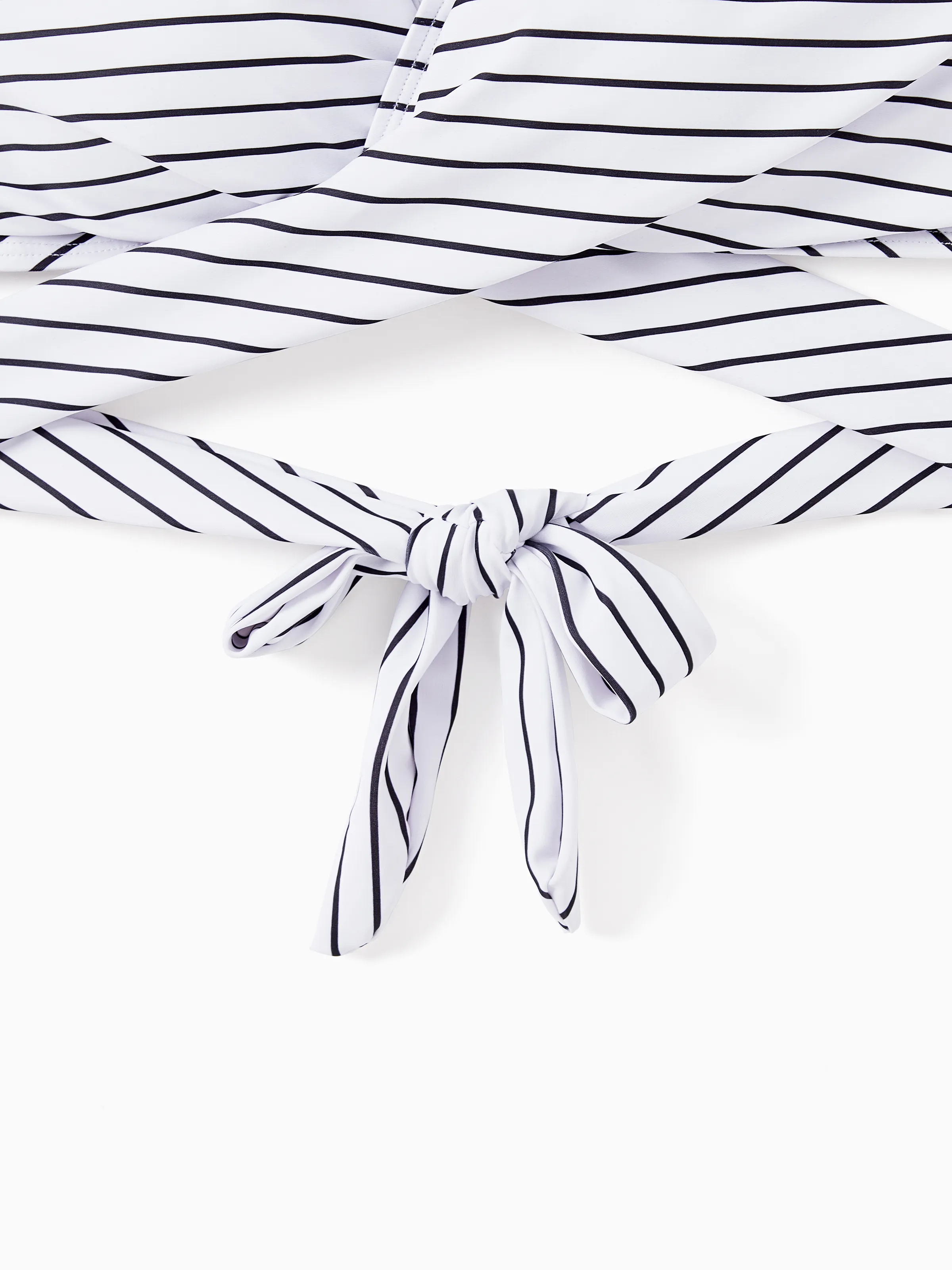 Family Matching Color Block Drawstring Swim Trunks or Stripe Cross Front Two-Piece Swimsuit (Quick-Dry) Green - Image 6