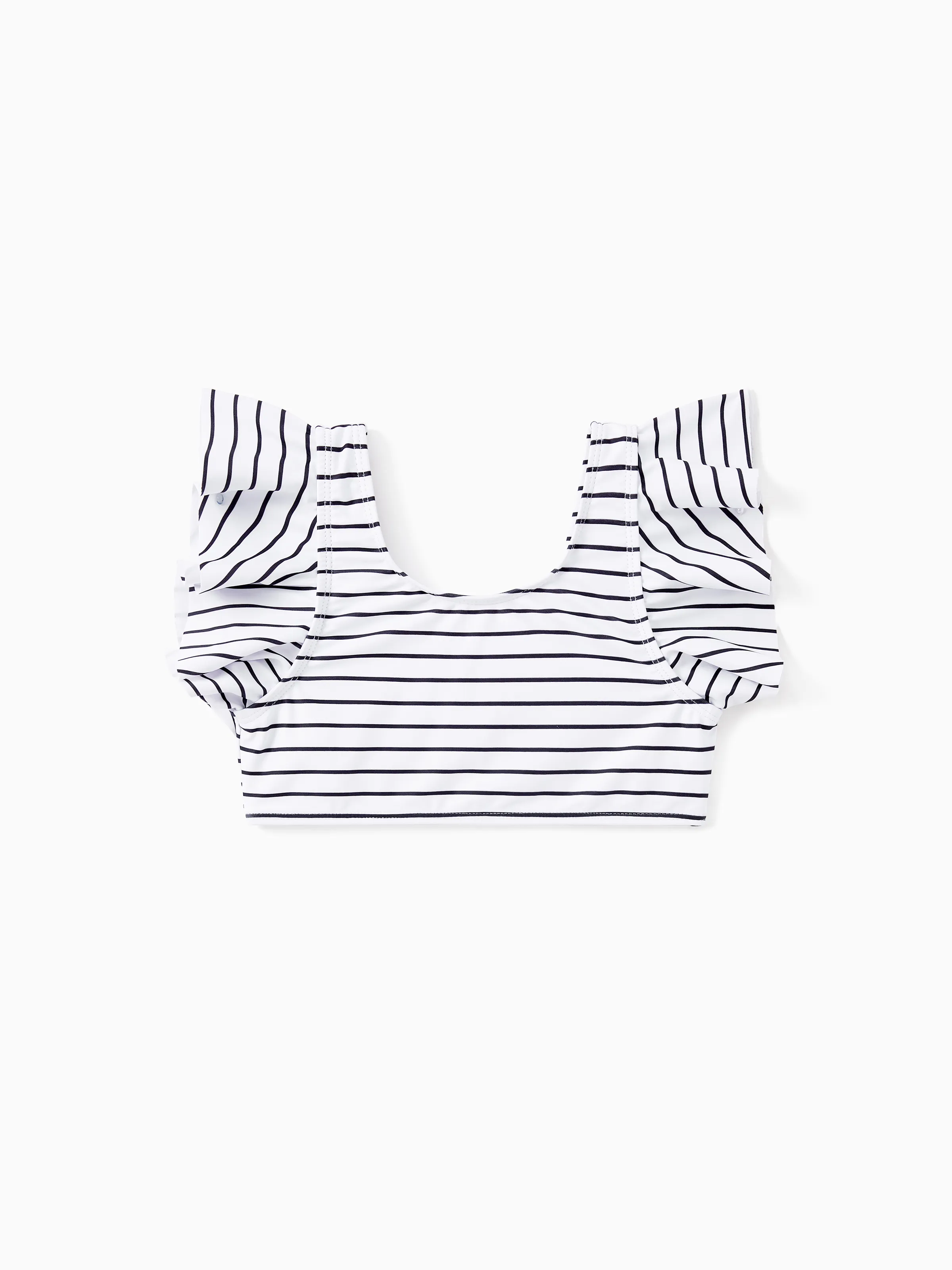 Family Matching Color Block Drawstring Swim Trunks or Stripe Cross Front Two-Piece Swimsuit (Quick-Dry) Green - Image 9