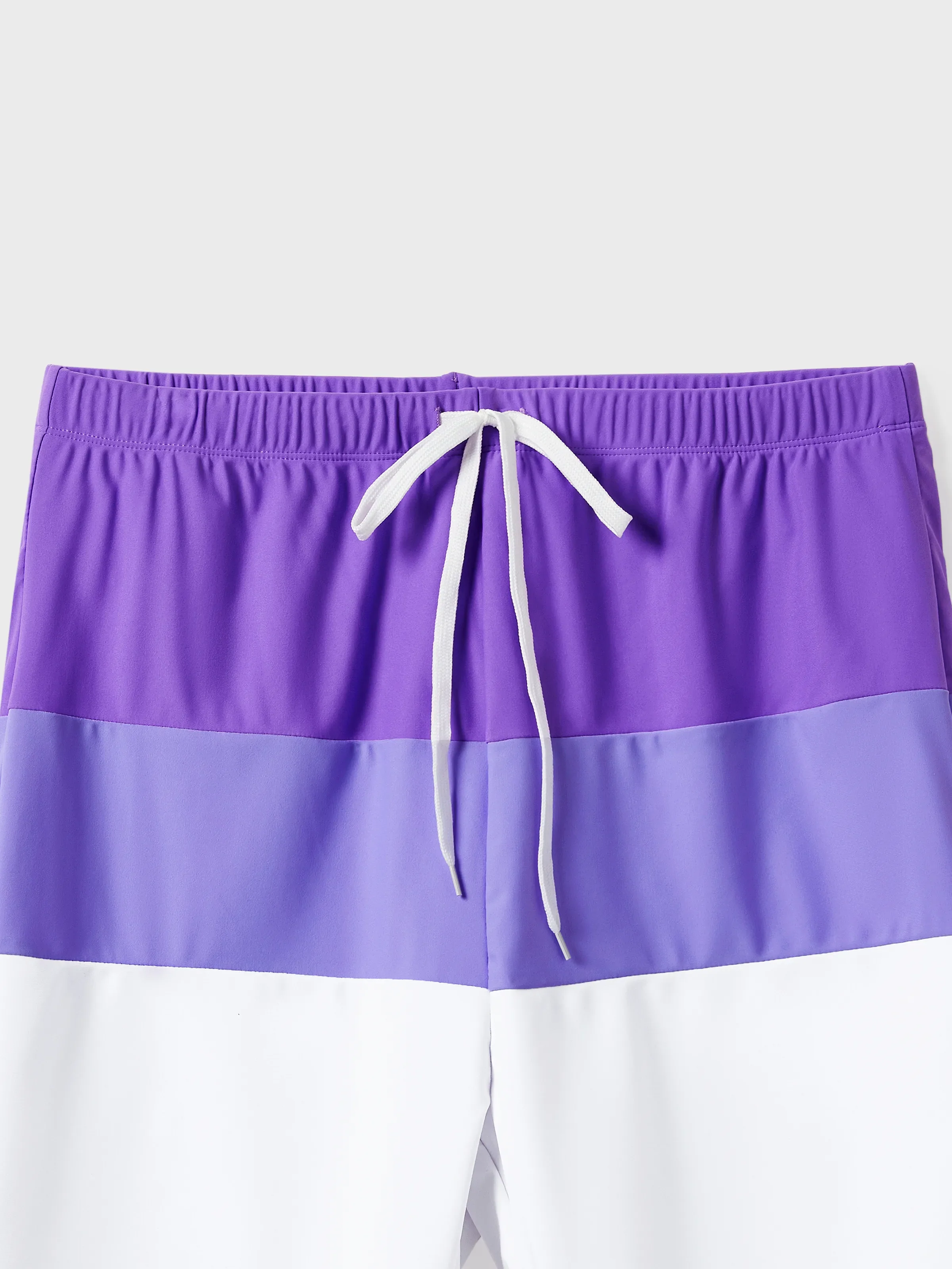 Family Matching Color-block Swim Trunks or One-shoulder Side Knot One-Piece Swimsuit (Quick-Dry) ColorBlock - Image 21
