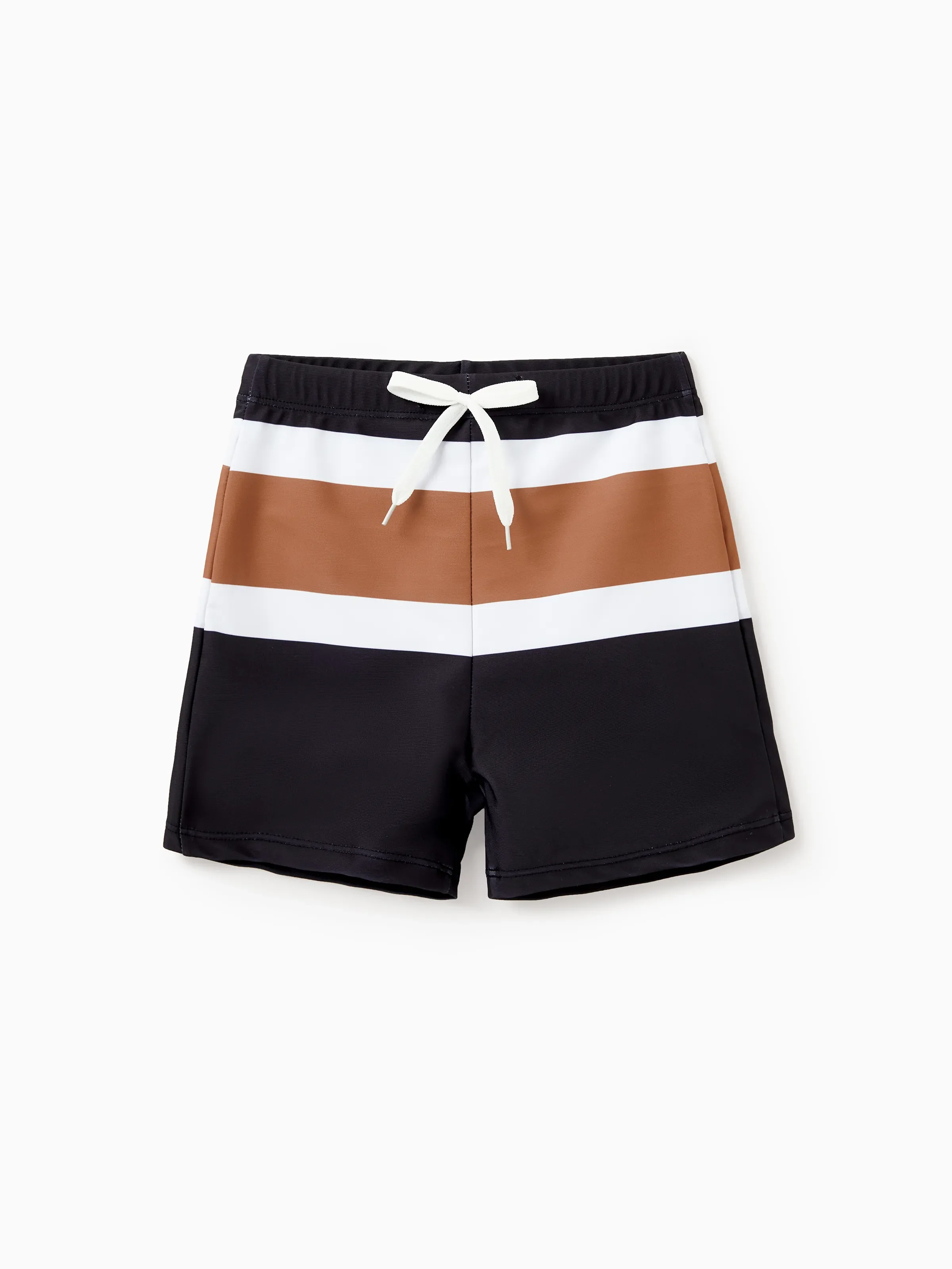 Family Matching Color Block Swimsuits Striped Bikini & Swim Trunks Set Color block - Image 12