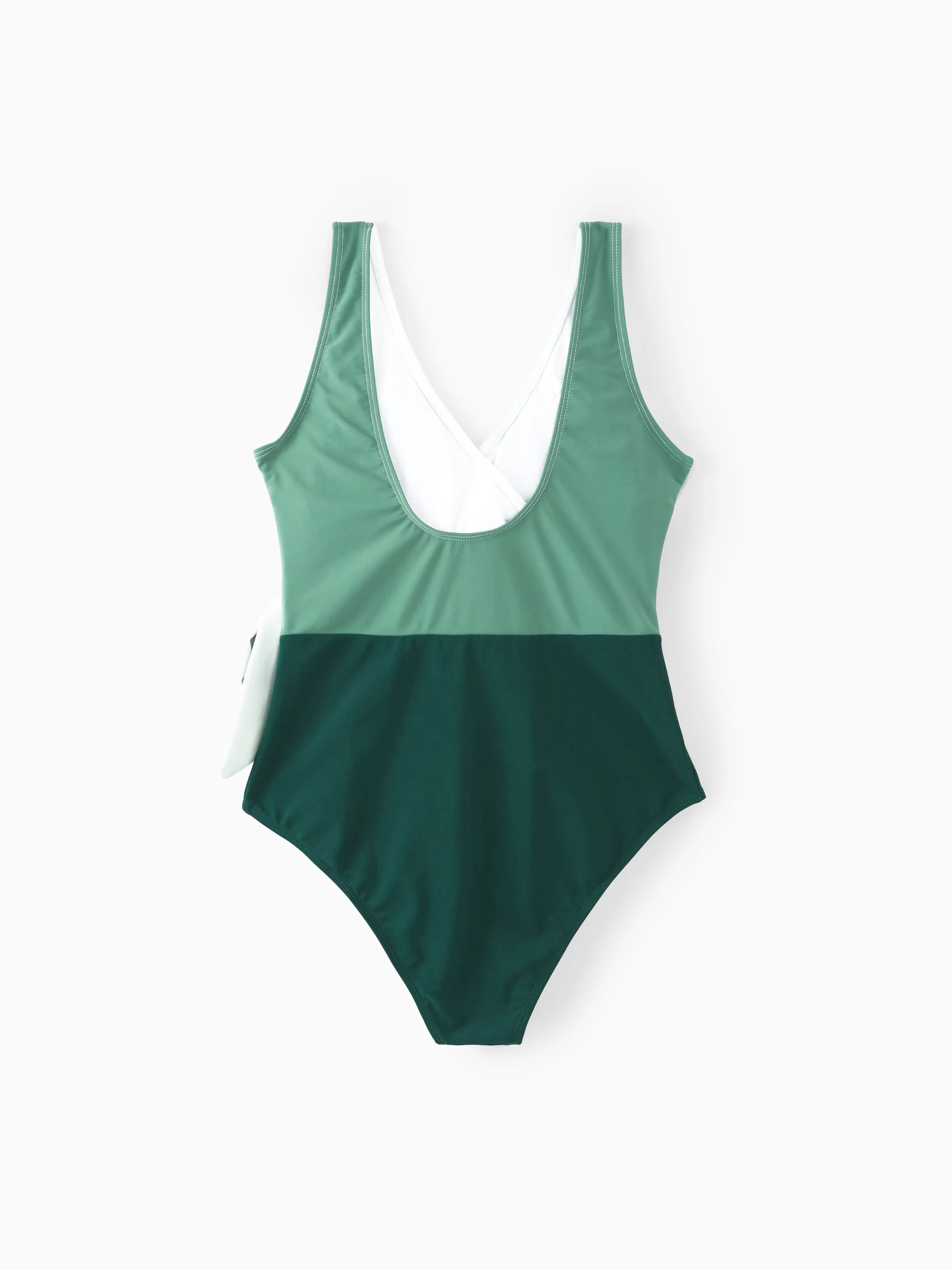 Family Matching Colorblock Swim Trunks or Wrap Side V-Neck Swimsuit MultiColour - Image 3