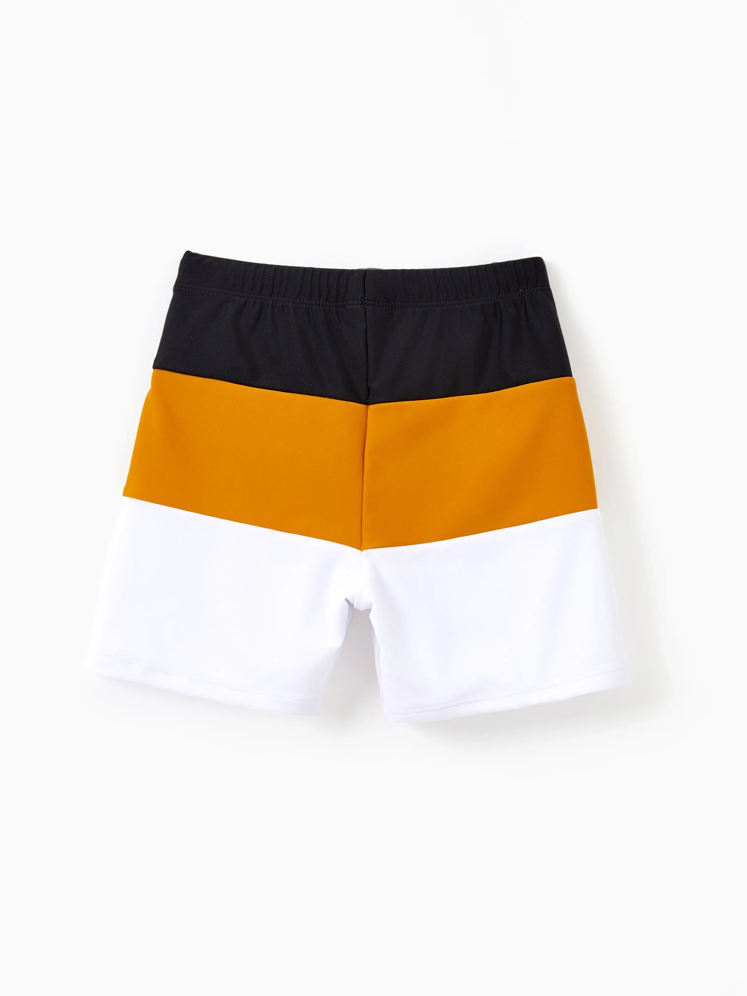 Family Matching Colorblock Swim Trunks Shorts or Cut Out Waist One-Shoulder One-piece Swimsuit Multi-color - Image 11