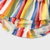 Family Matching Colorful Striped V Neck Flutter-sleeve Dresses and Short-sleeve T-shirts Sets Original White - Image 7