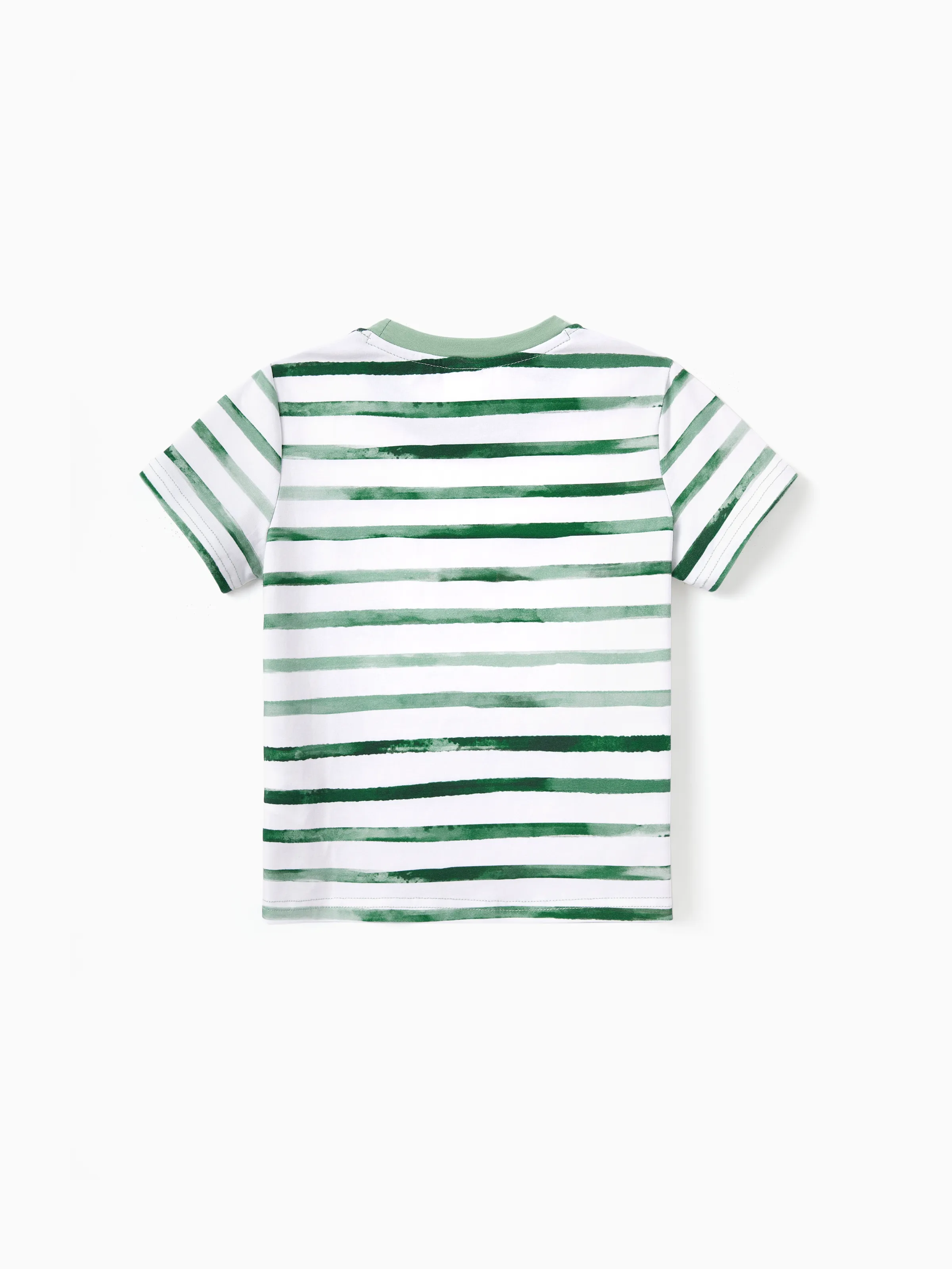 Family Matching Cotton Outfits Set Green Striped T-Shirt and Dress Set for Dad, Mom, Kids & Baby, Perfect for Summer Family Outings & Photos Green - Image 25