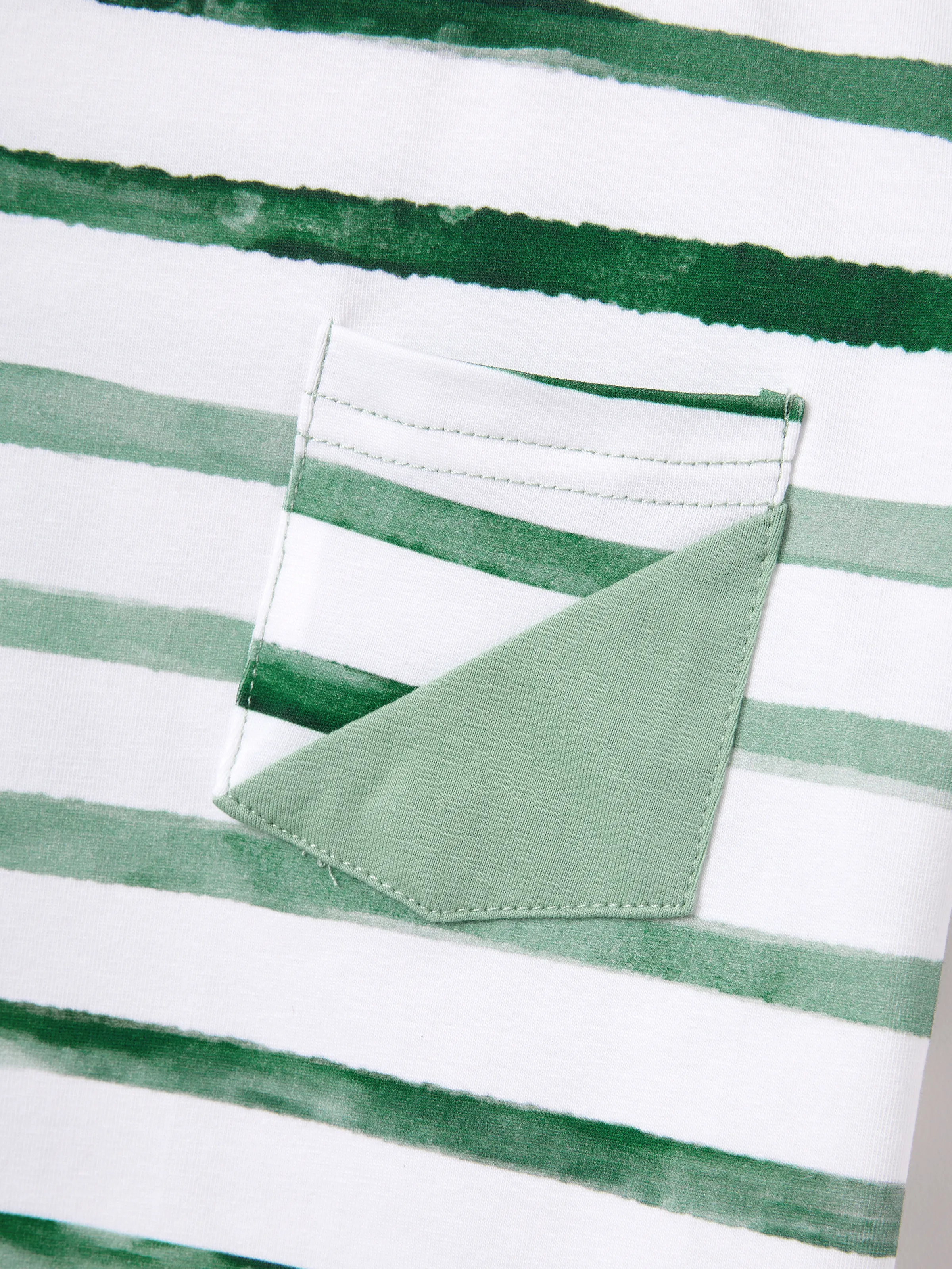 Family Matching Cotton Outfits Set Green Striped T-Shirt and Dress Set for Dad, Mom, Kids & Baby, Perfect for Summer Family Outings & Photos Green - Image 28