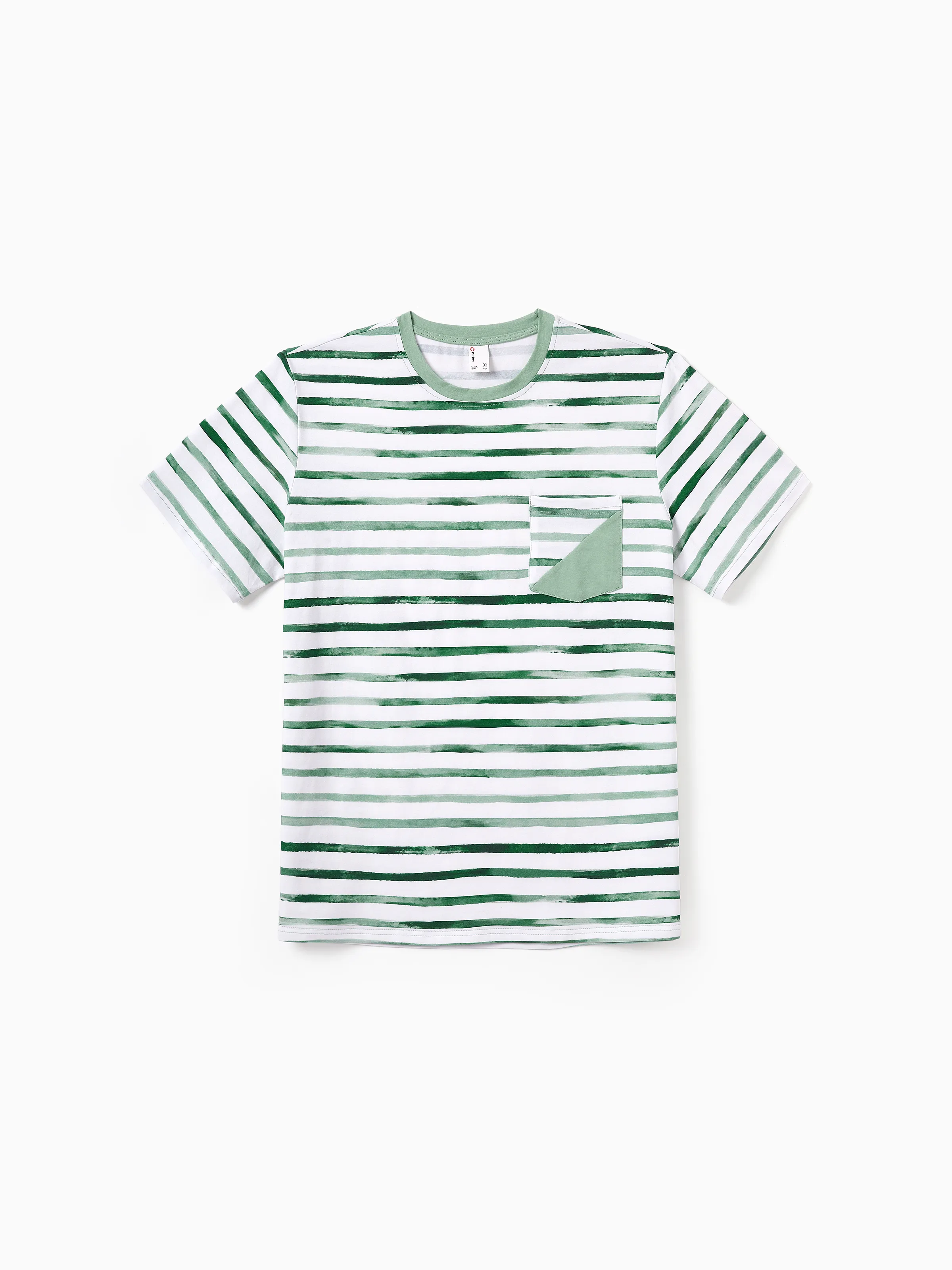 Family Matching Cotton Outfits Set Green Striped T-Shirt and Dress Set for Dad, Mom, Kids & Baby, Perfect for Summer Family Outings & Photos Green - Image 31