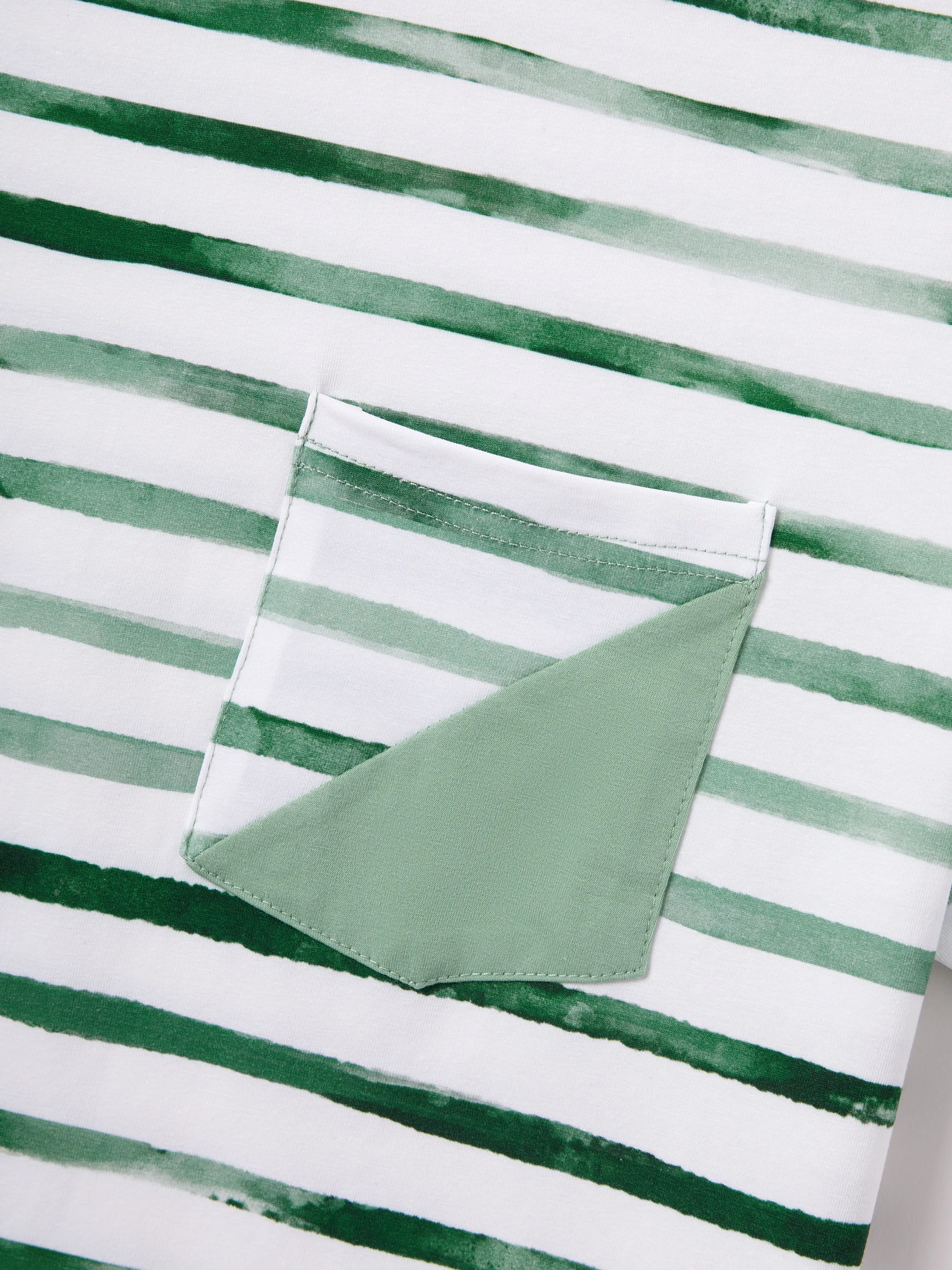 Family Matching Cotton Outfits Set Green Striped T-Shirt and Dress Set for Dad, Mom, Kids & Baby, Perfect for Summer Family Outings & Photos Green - Image 34