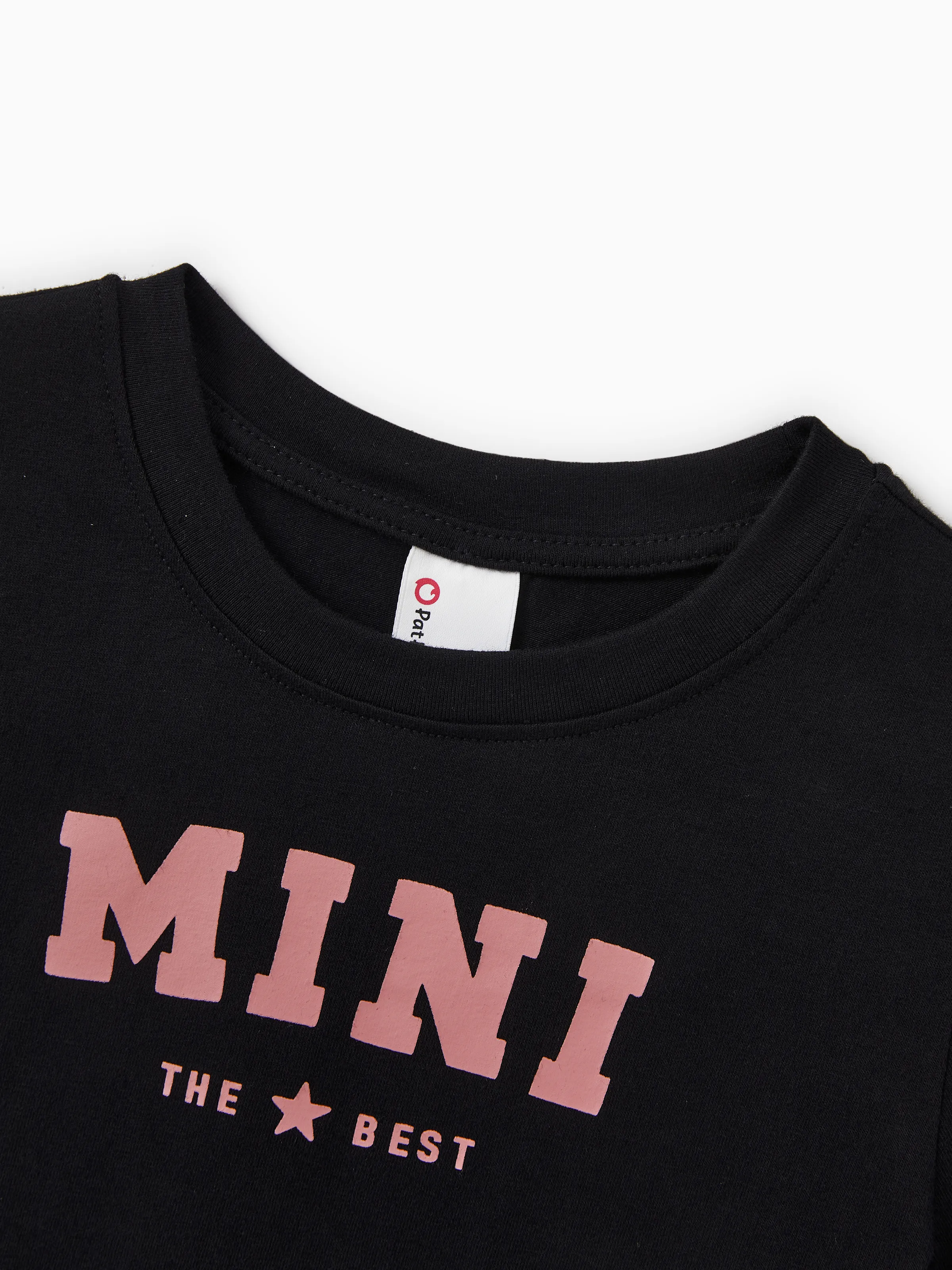 Funny Family Matching Cotton T-Shirt & Dress Set Daddy / Mini Print Black Tee for Dad and boy, Floral Print splicing Dress for Mom, girl and Baby, Perfect for Summer Family Outings Black - Image 19