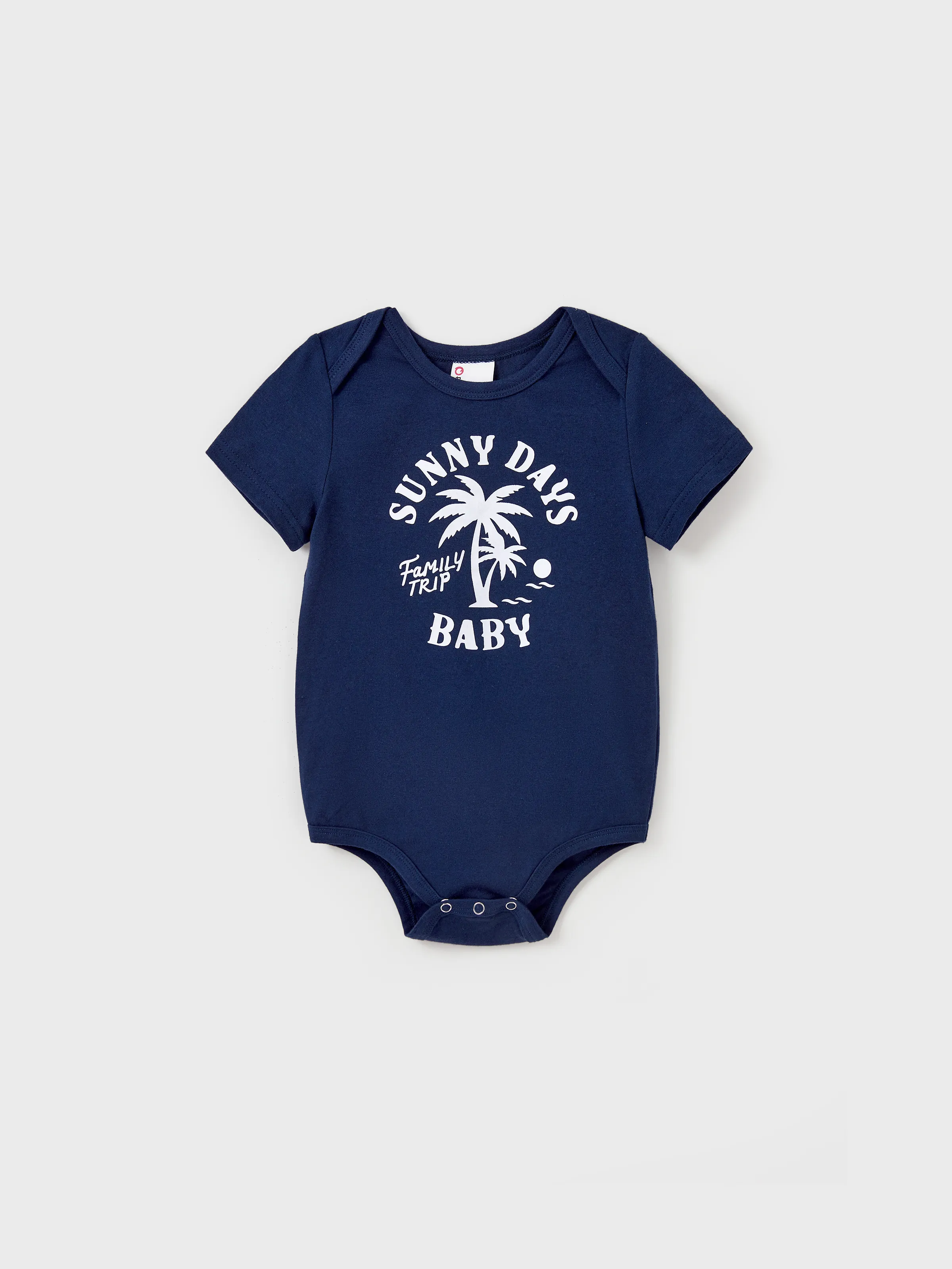 Family Matching Cotton T-Shirt & Dress Set – Sunny Days Palm Print for Dad, Mom, Baby & Toddler, Perfect for Summer Vacations & Family Outings Tibetan blue - Image 12