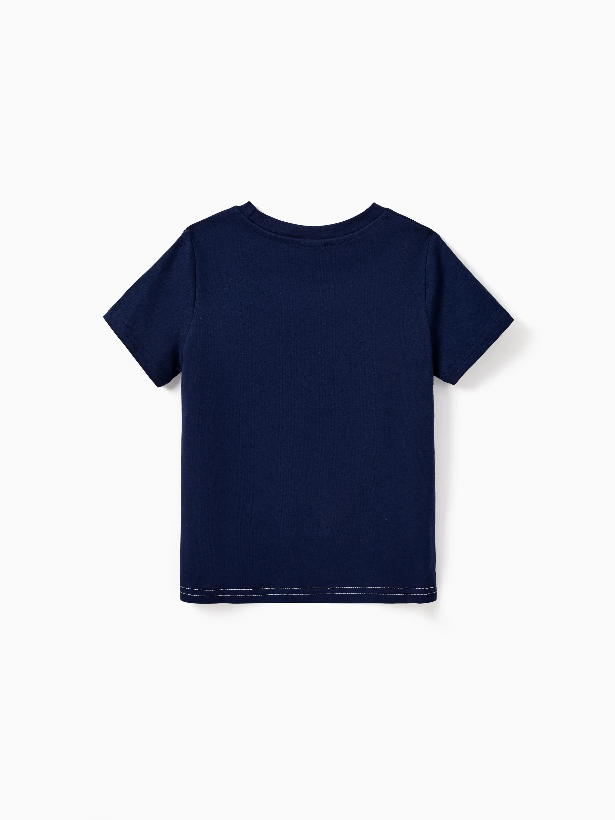 Family Matching Cotton Tee Flora Print Splicing Shirt or Tank Dress Deep Blue - Image 19