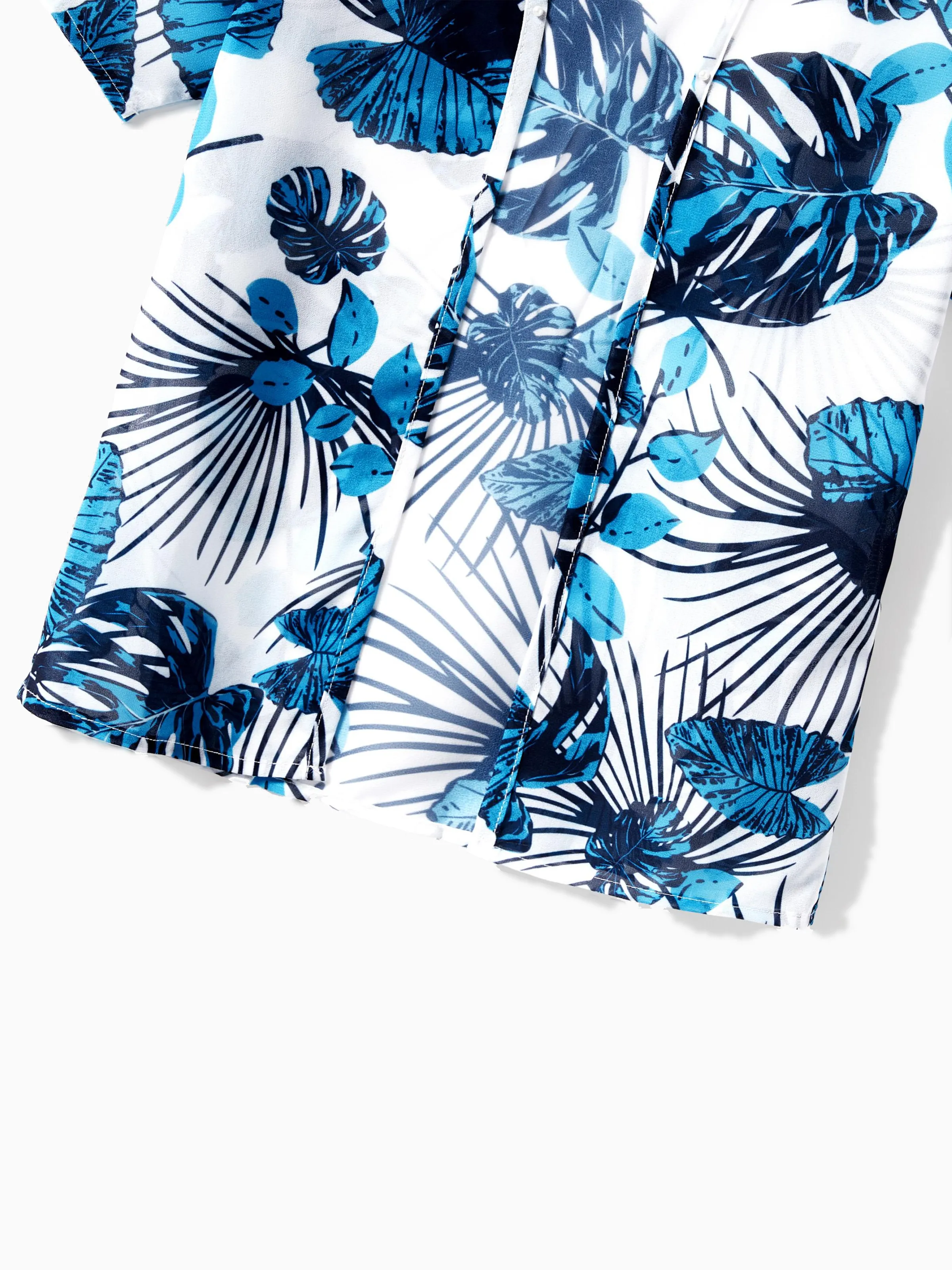 Family Matching Drawstring Swim Trunks or Cut Out Lace UP Back One-Piece Swimsuit BLUEWHITE - Image 14
