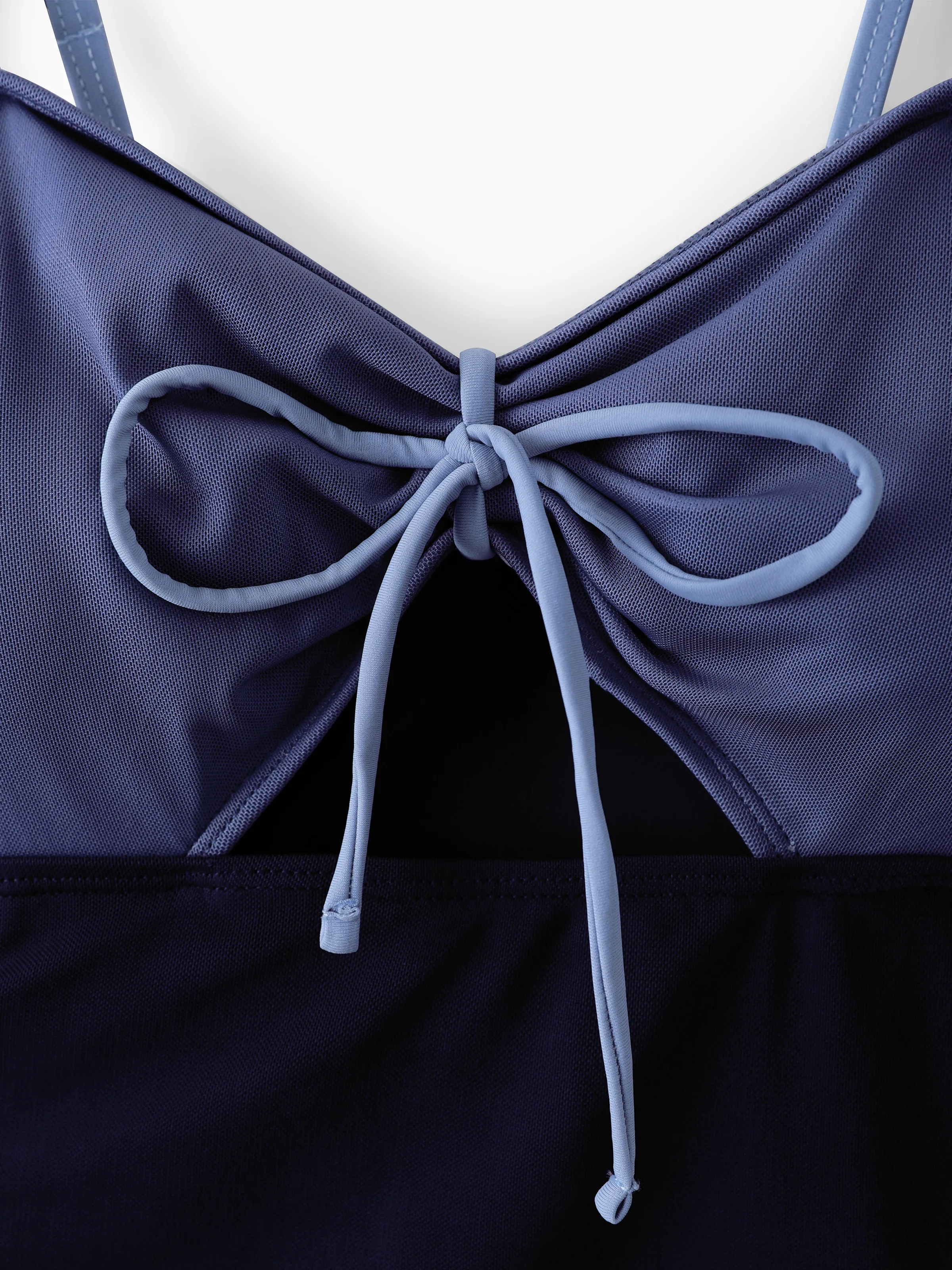Family Matching Drawstring Swim Trunks or Ruched Bow Tie Cut Out Mesh Ruffle Strap One-Piece Swimsuit (Quick-Dry) MultiColour - Image 7
