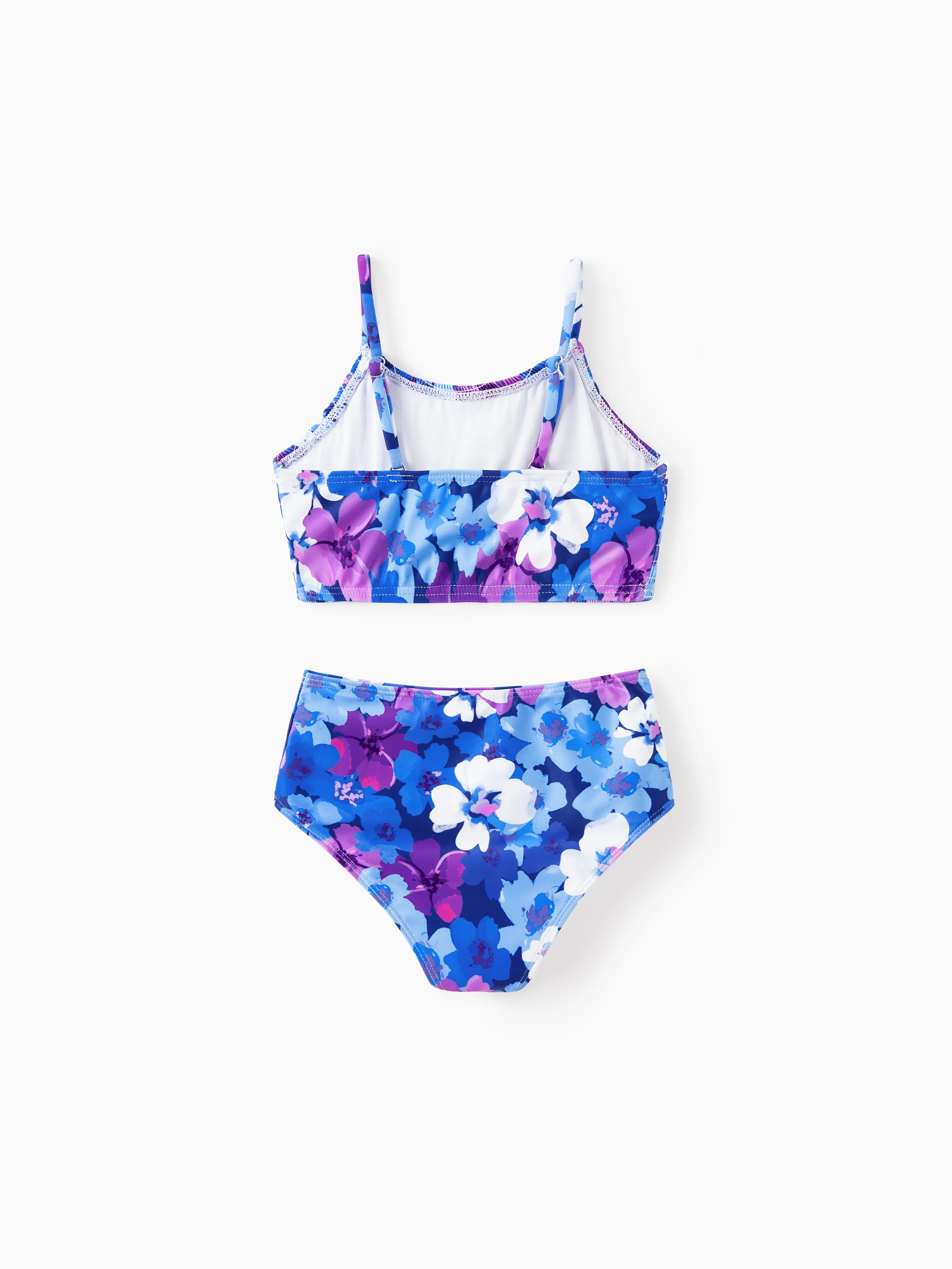 Family Matching Flora Swim Trunks or Smocking Strap two-piece Swimsuit Purple - Image 11