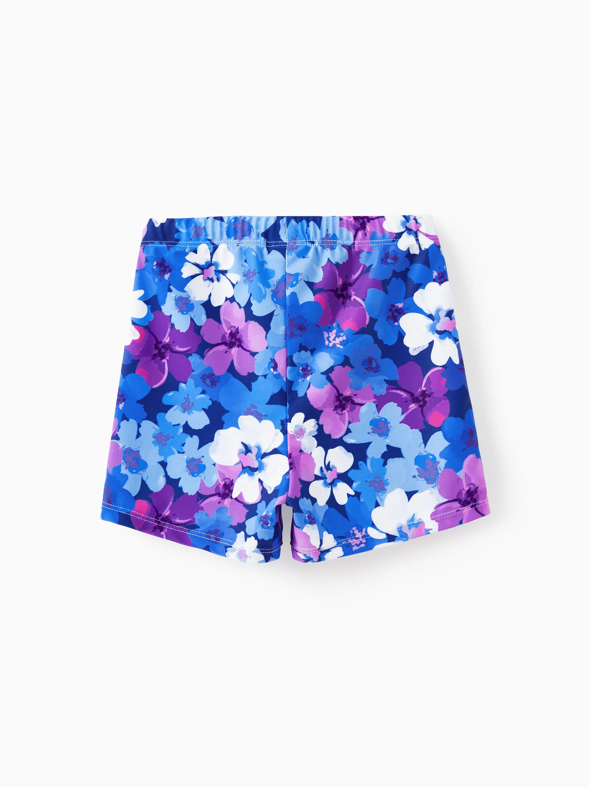 Family Matching Flora Swim Trunks or Smocking Strap two-piece Swimsuit Purple - Image 16